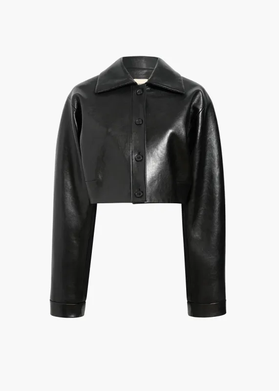 [Avex] Sue Jacket in Black Leather sold by KHAITE