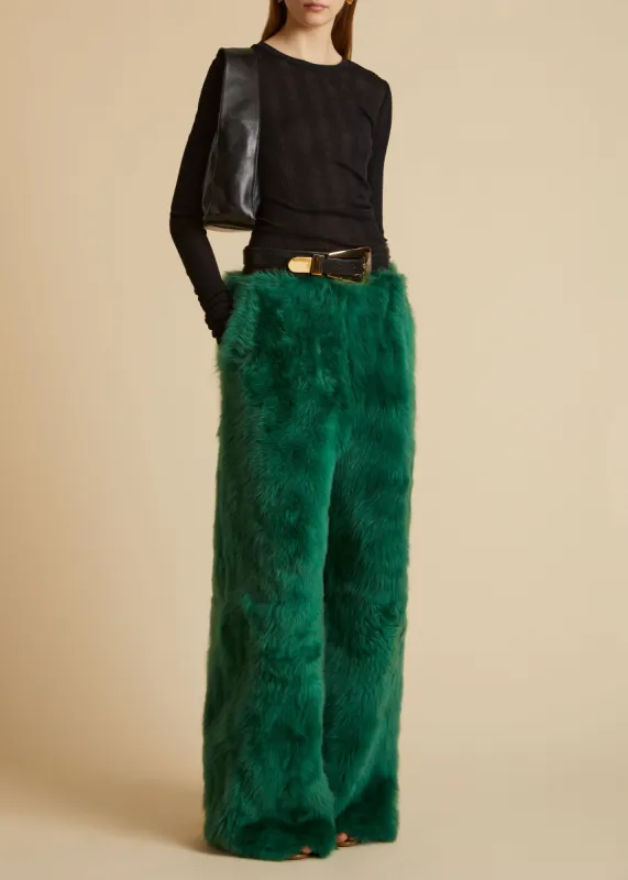 The Bandler Pant in Forest Green sold by KHAITE