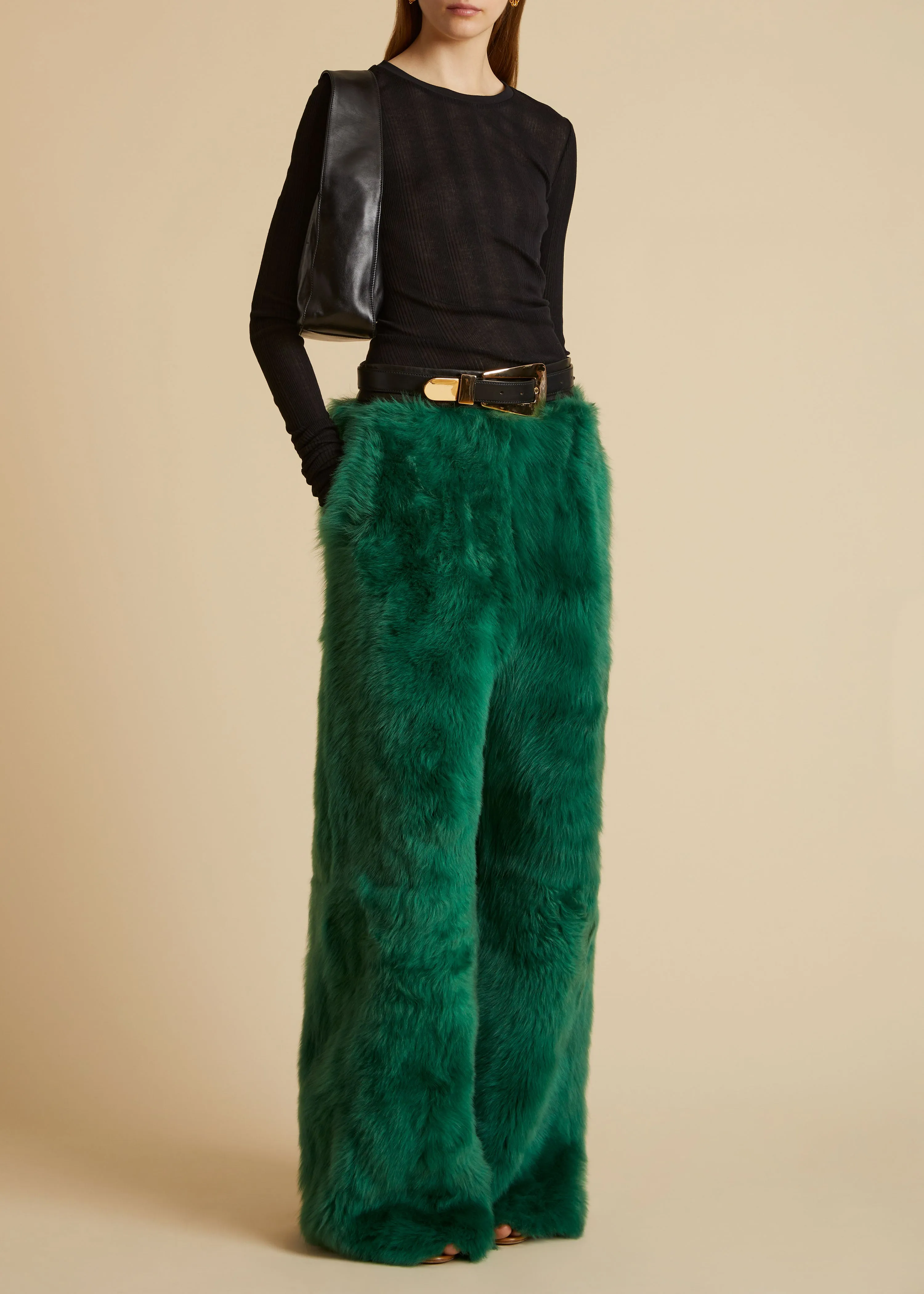 The Bandler Pant in Forest Green sold by KHAITE