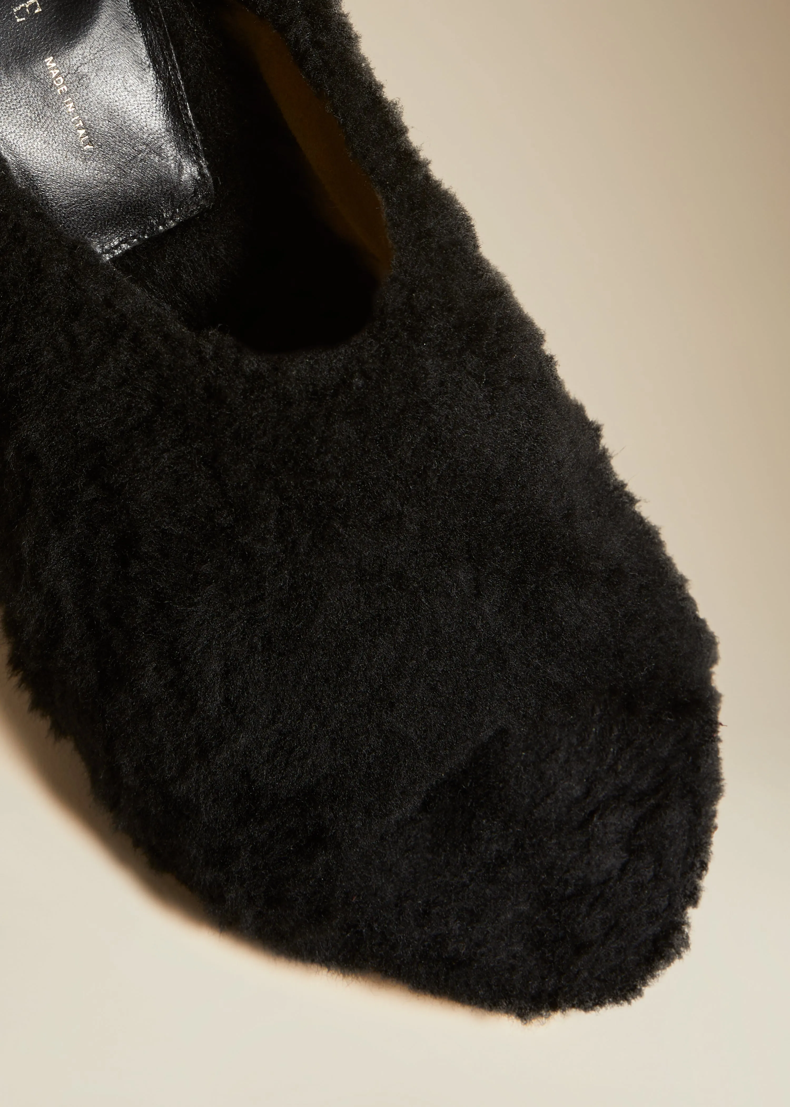 The Marion Mule Sandal in Black Shearling sold by KHAITE product image thumbnail 4