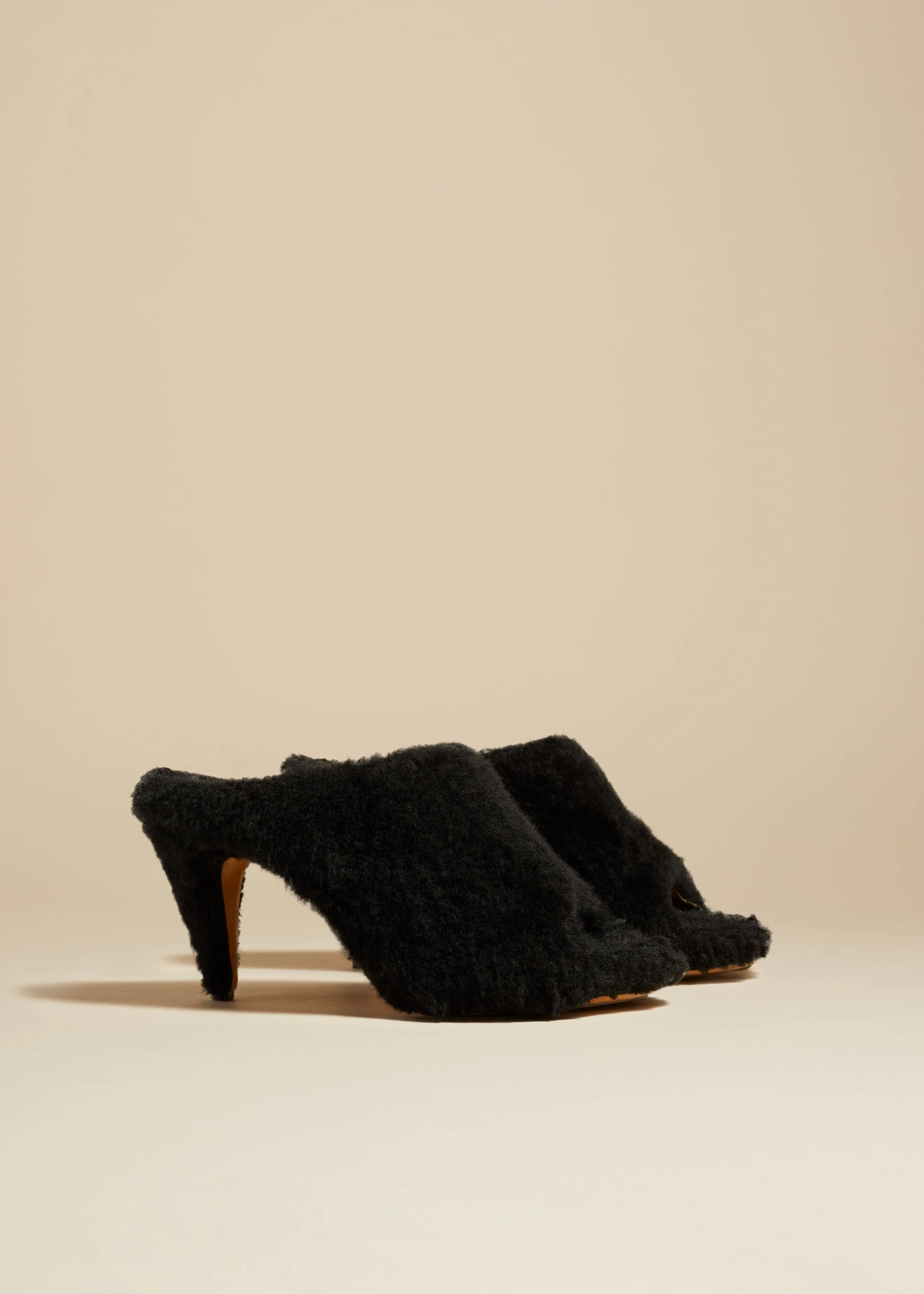 The Marion Mule Sandal in Black Shearling sold by KHAITE product image thumbnail 2