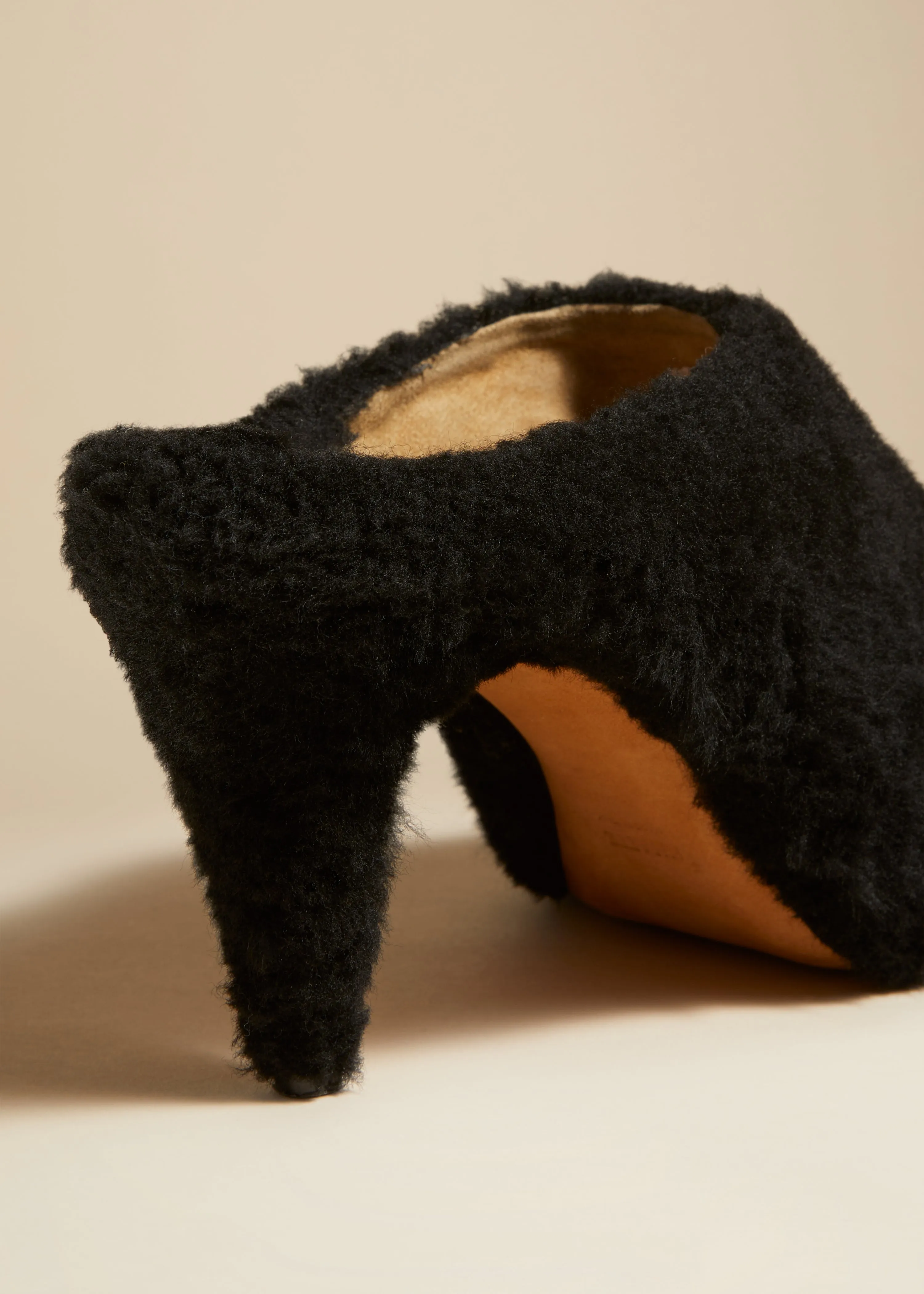 The Marion Mule Sandal in Black Shearling sold by KHAITE product image thumbnail 3
