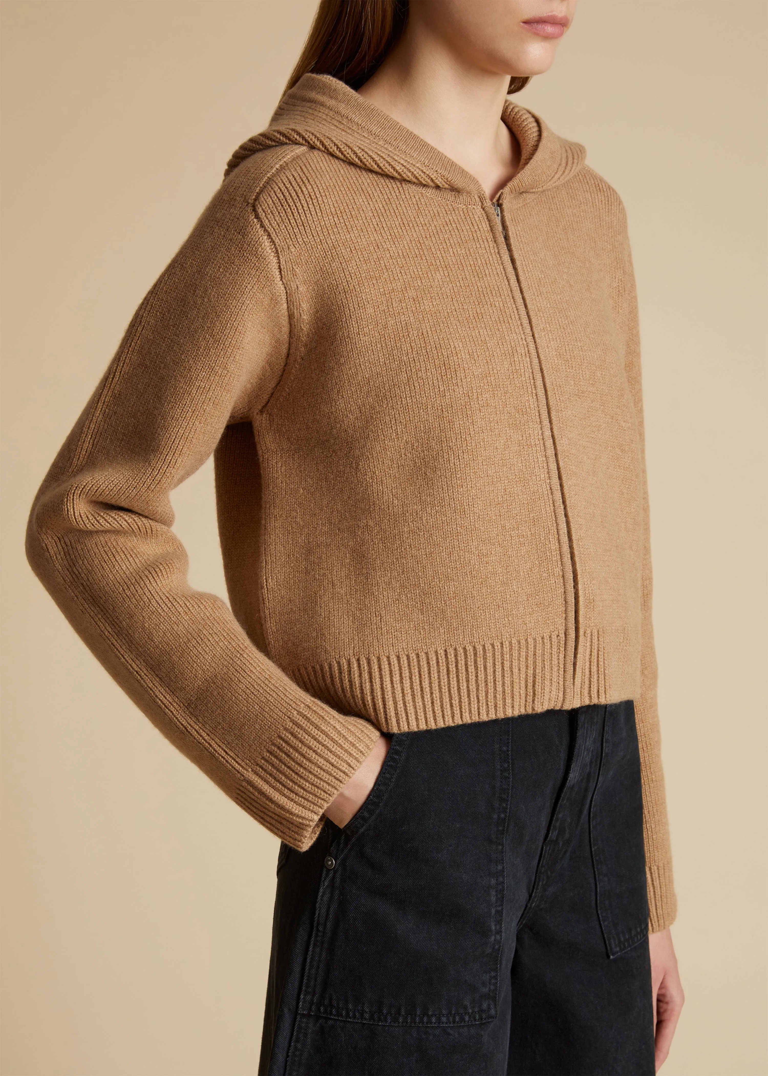 The Winston Hoodie in Camel sold by KHAITE product image thumbnail 4