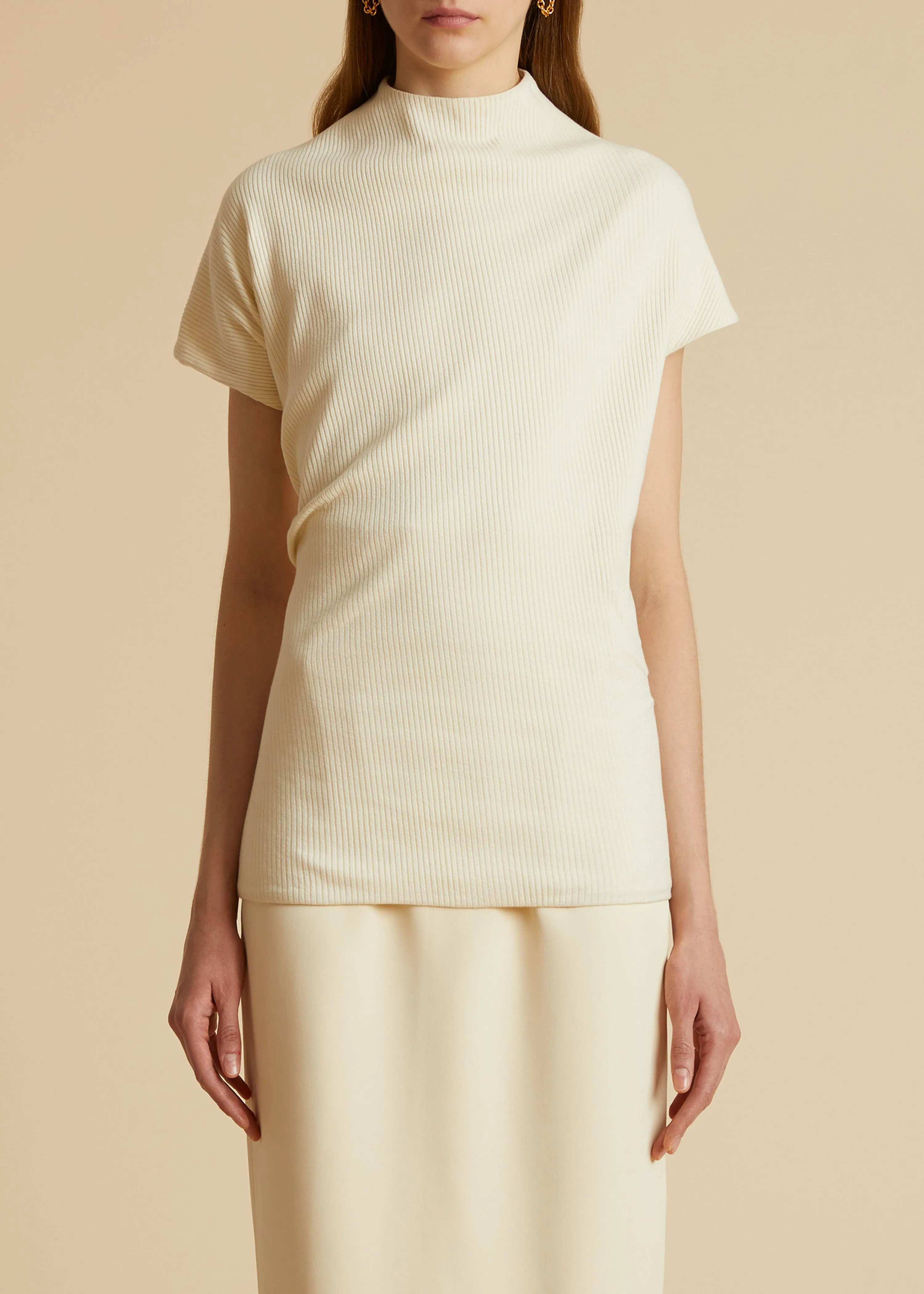 The Helene Top in Cream sold by KHAITE product image thumbnail 2