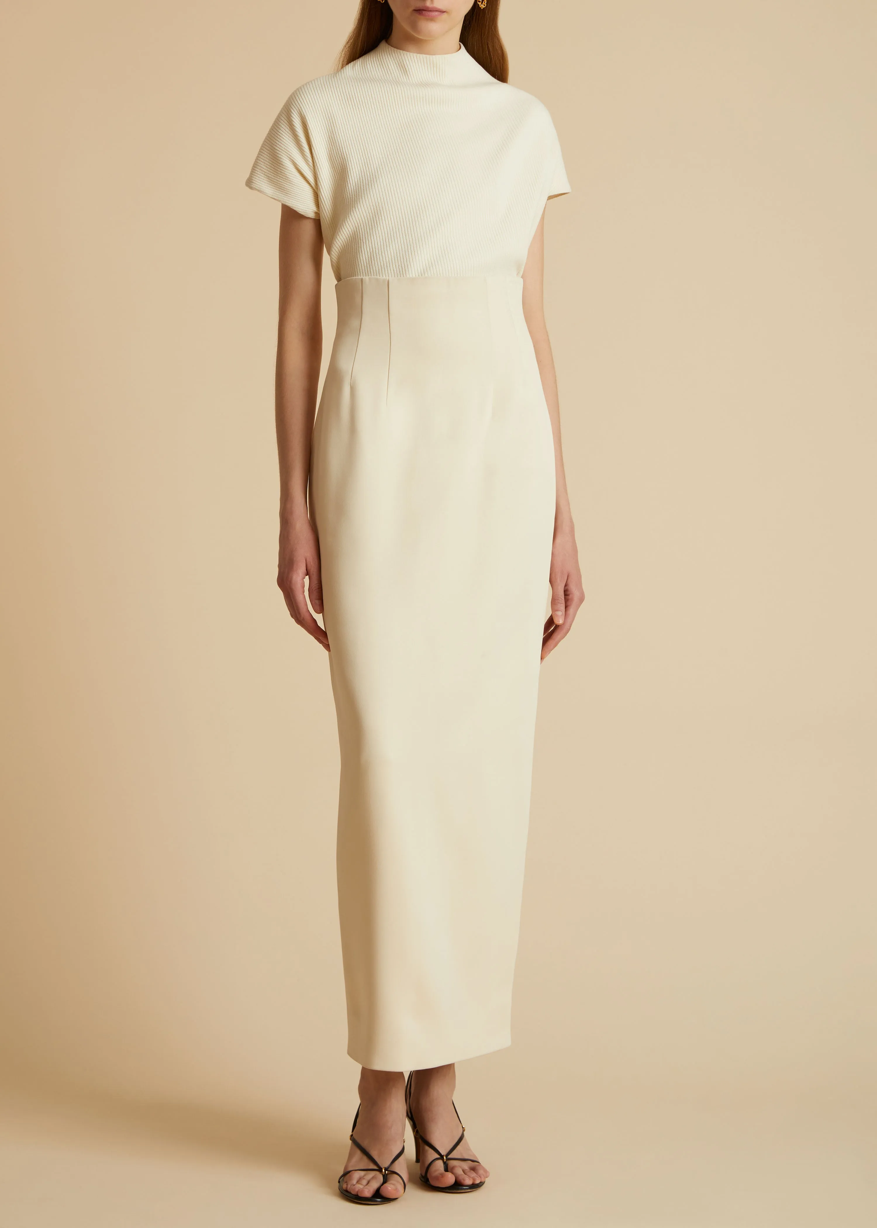 The Helene Top in Cream sold by KHAITE