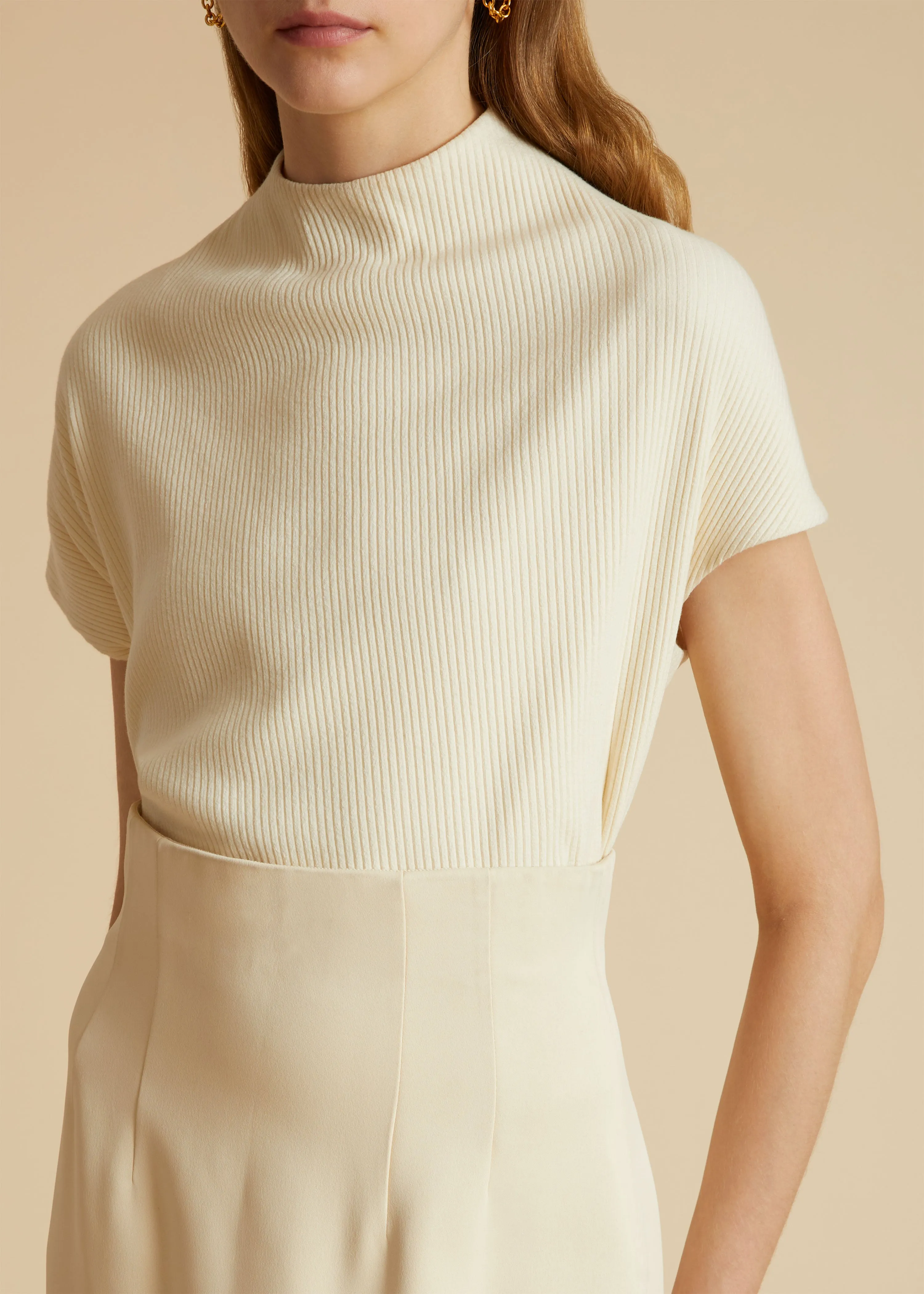 The Helene Top in Cream sold by KHAITE product image thumbnail 5