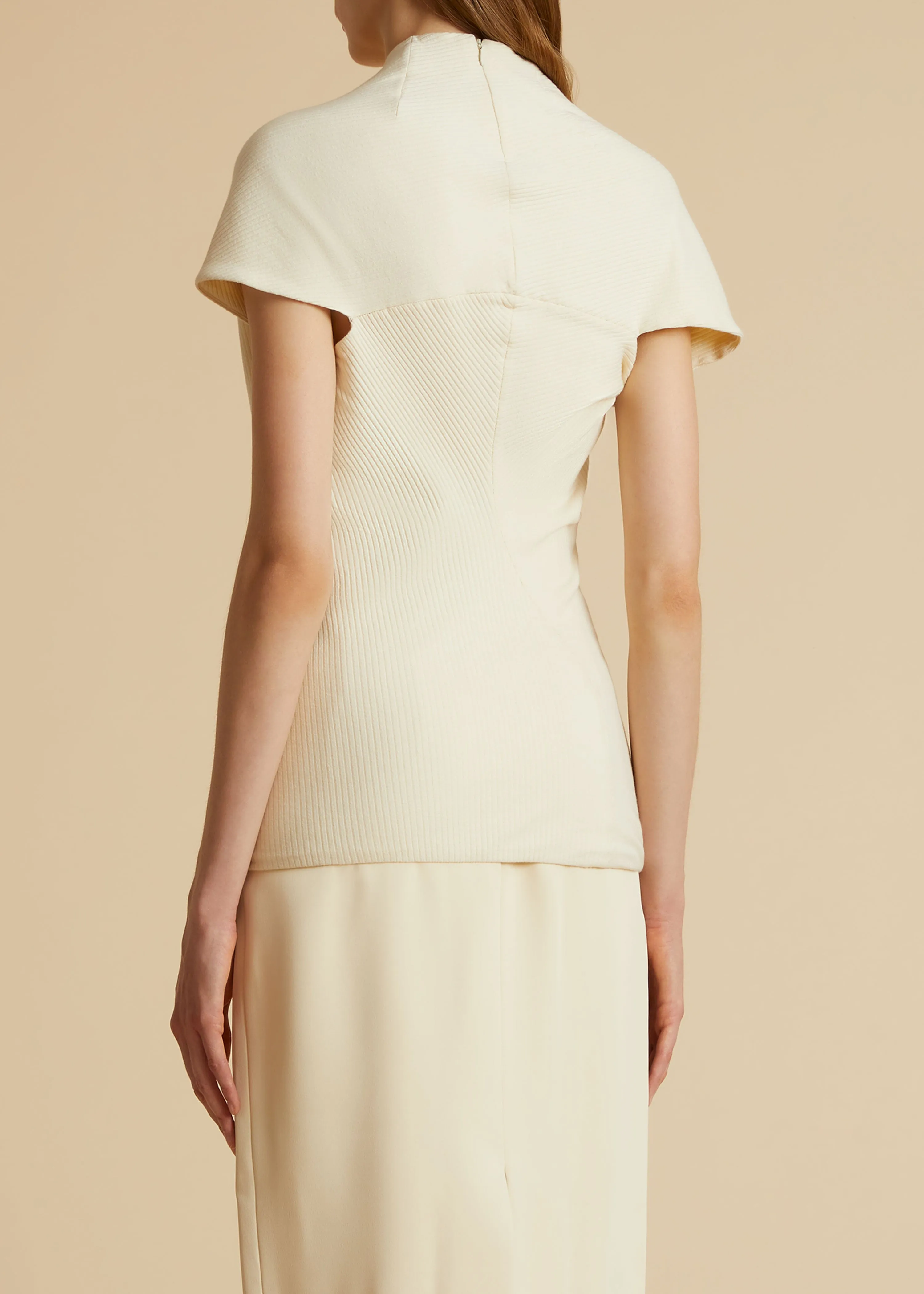 The Helene Top in Cream sold by KHAITE product image thumbnail 3