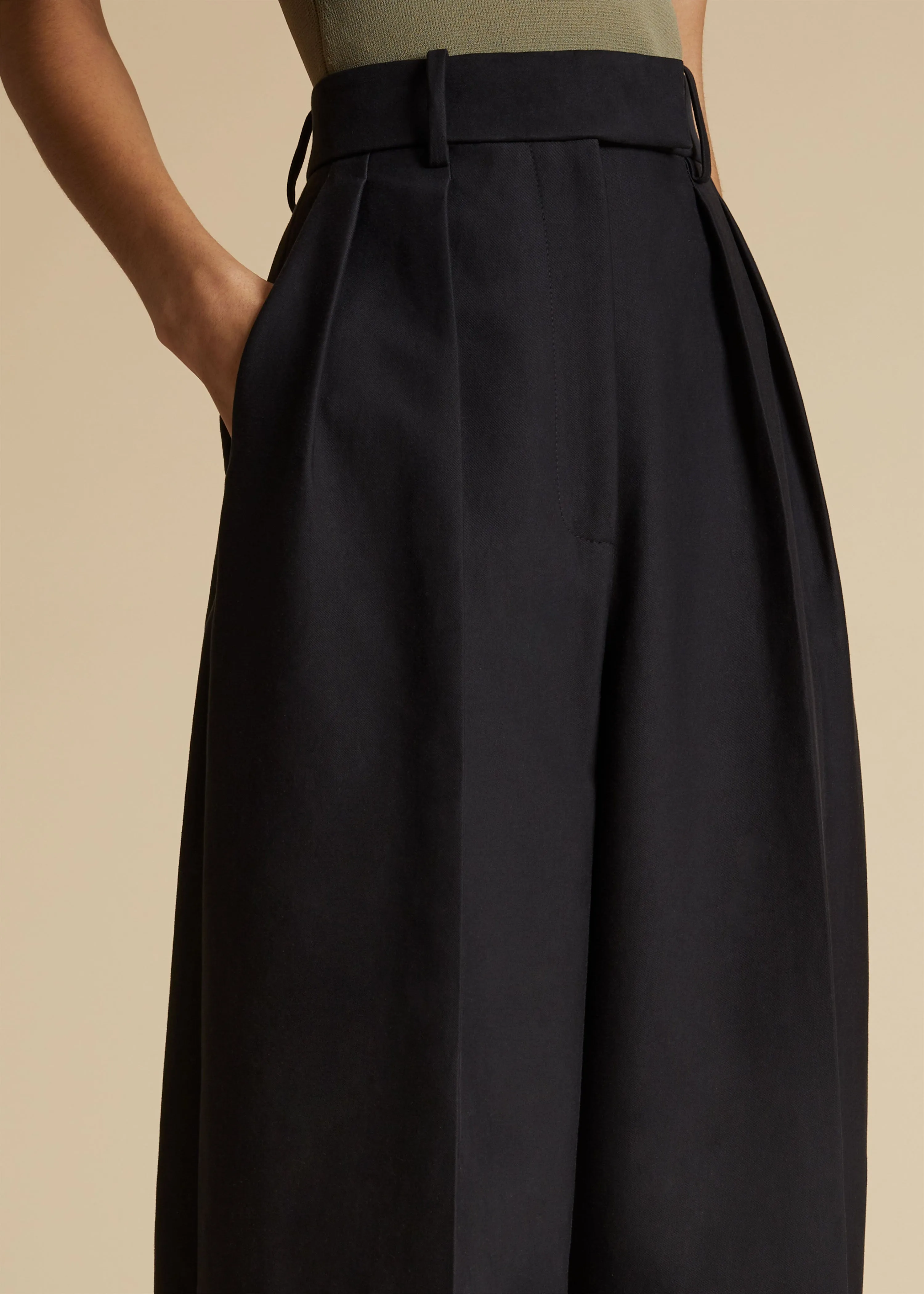 The Teyana Pant in Black Cotton sold by KHAITE product image thumbnail 5