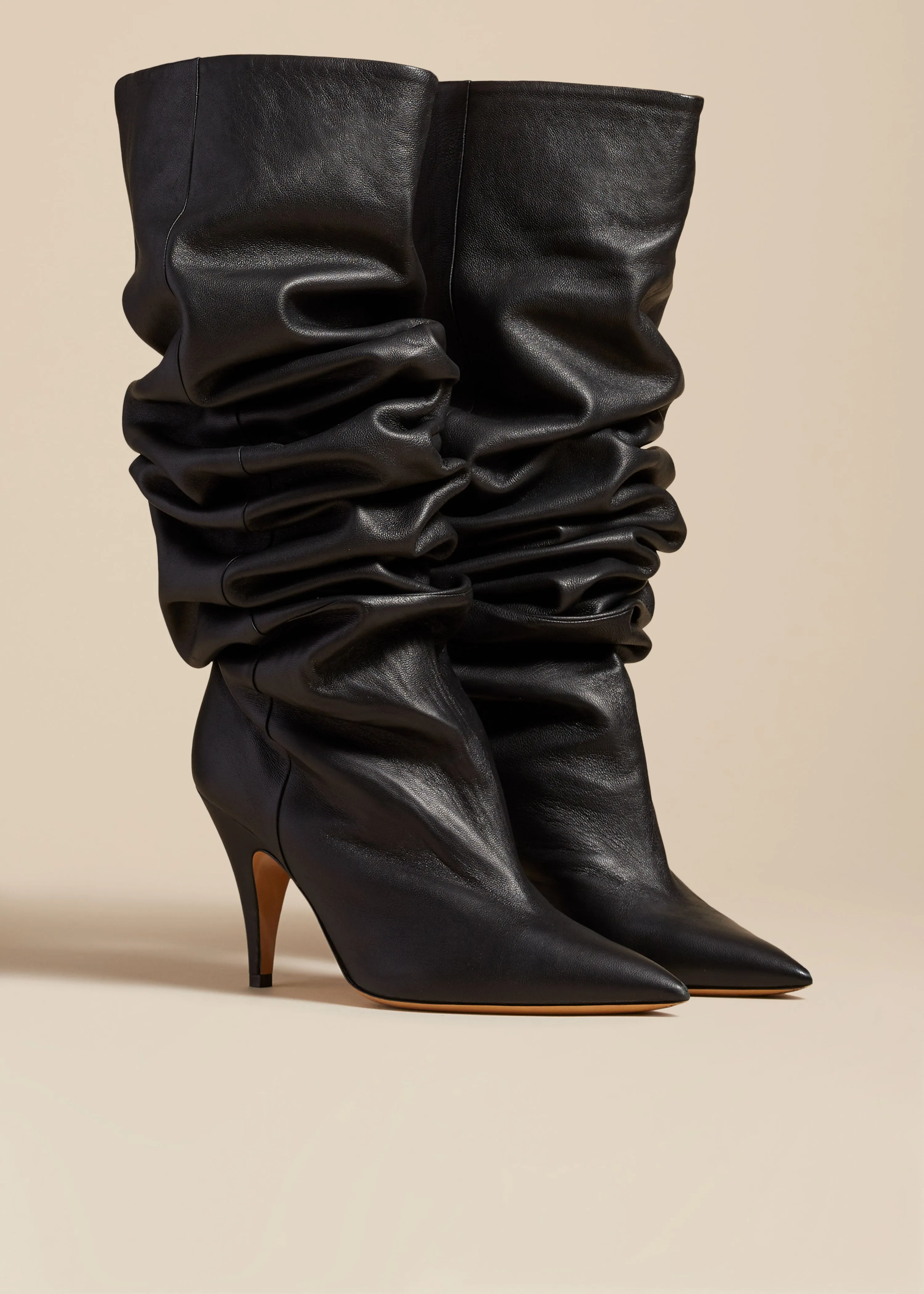 The River Knee-High Boot in Black Leather sold by KHAITE product image thumbnail 2