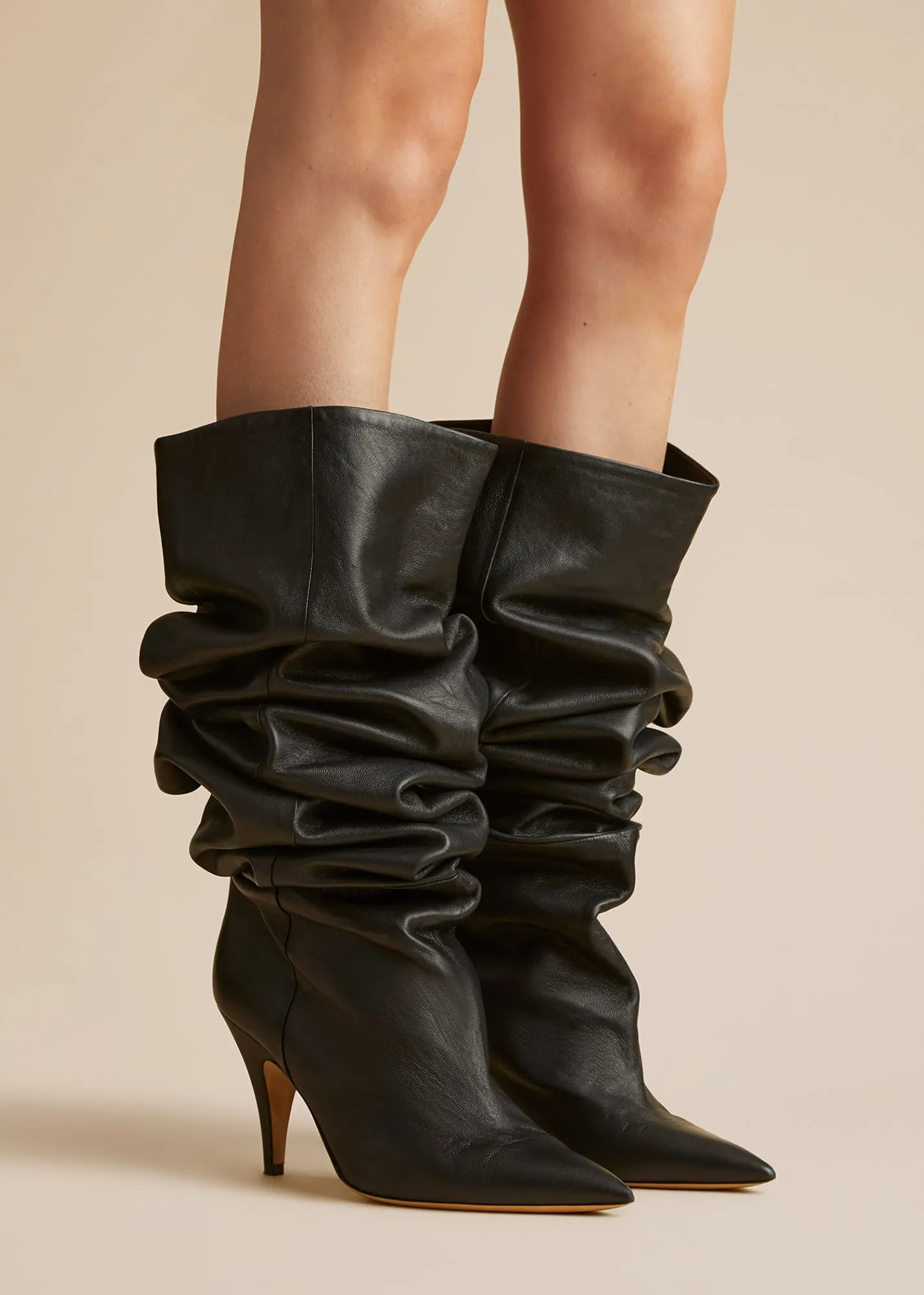 The River Knee-High Boot in Black Leather sold by KHAITE product image thumbnail 5