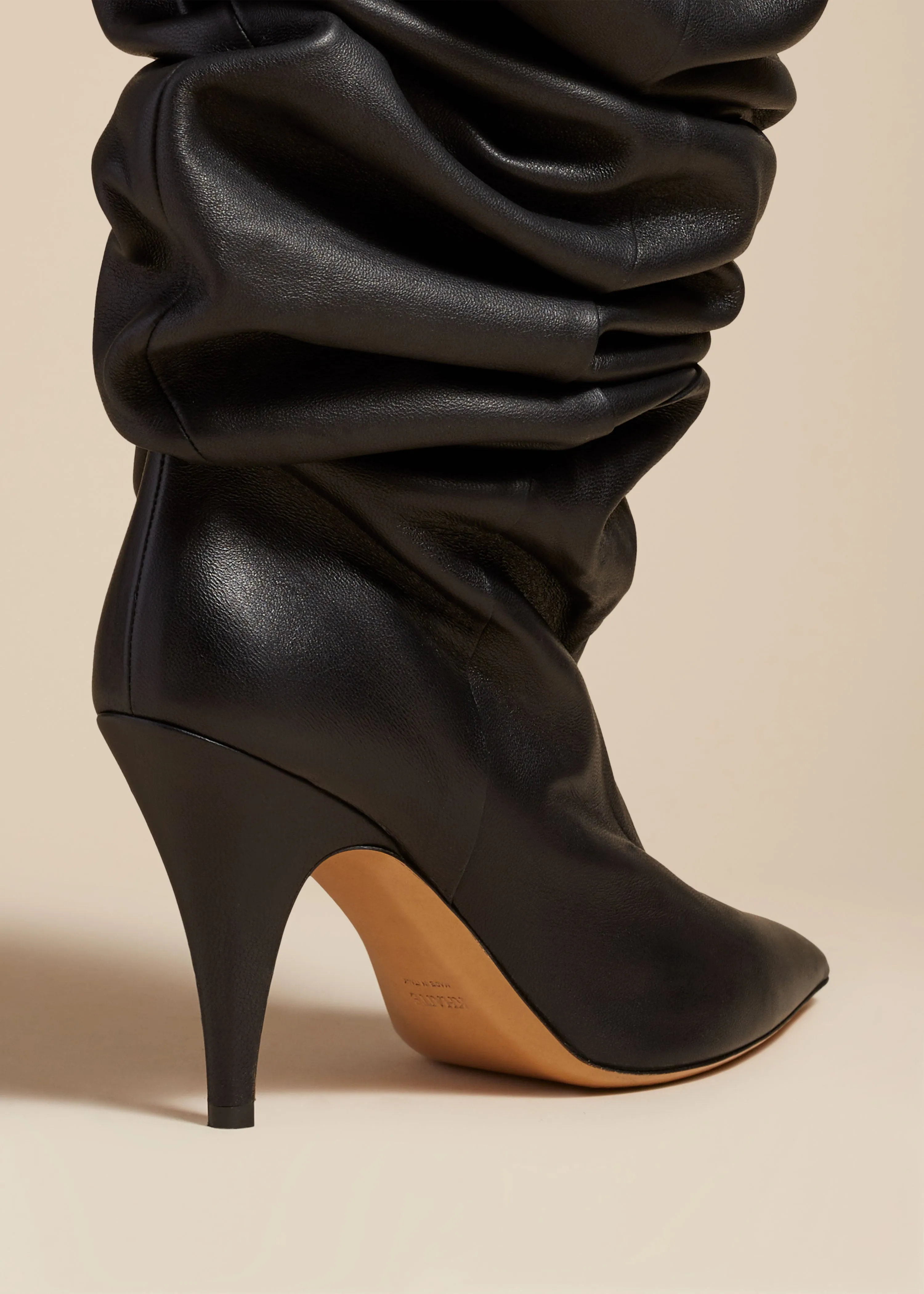 The River Knee-High Boot in Black Leather sold by KHAITE product image thumbnail 3