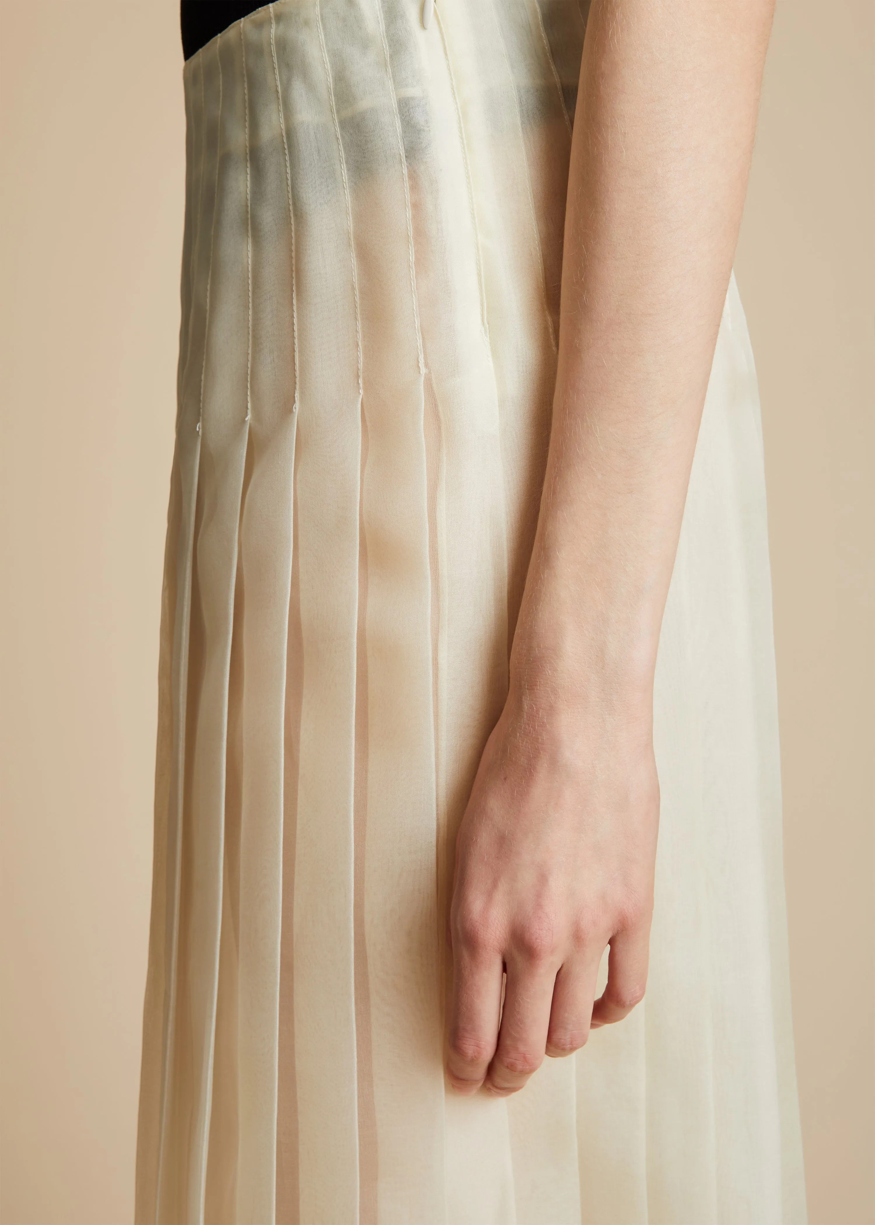 The Tudi Skirt in Cream sold by KHAITE product image thumbnail 5