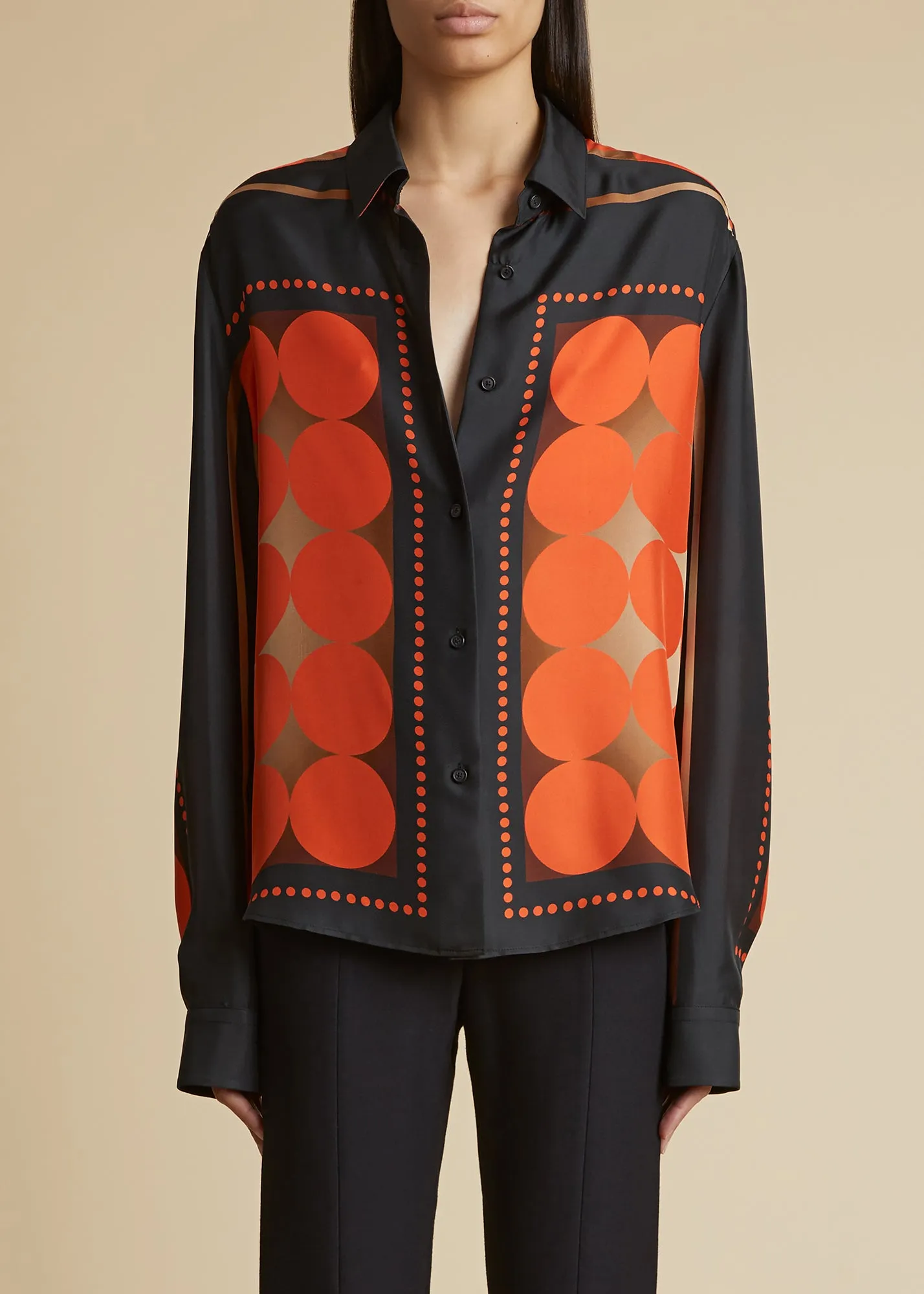 Argo Top in Orange Multi sold by KHAITE product image thumbnail 3