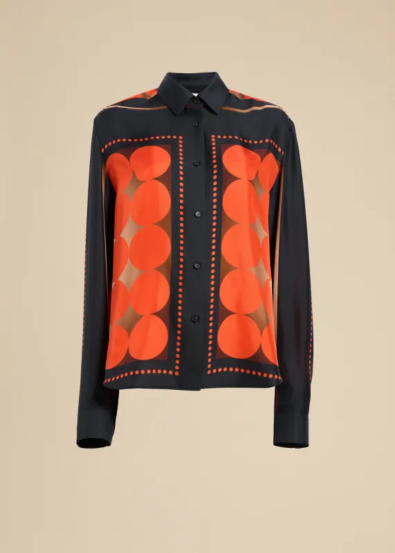 Argo Top in Orange Multi sold by KHAITE