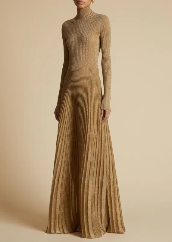 The Jupiter Dress in Amber sold by KHAITE