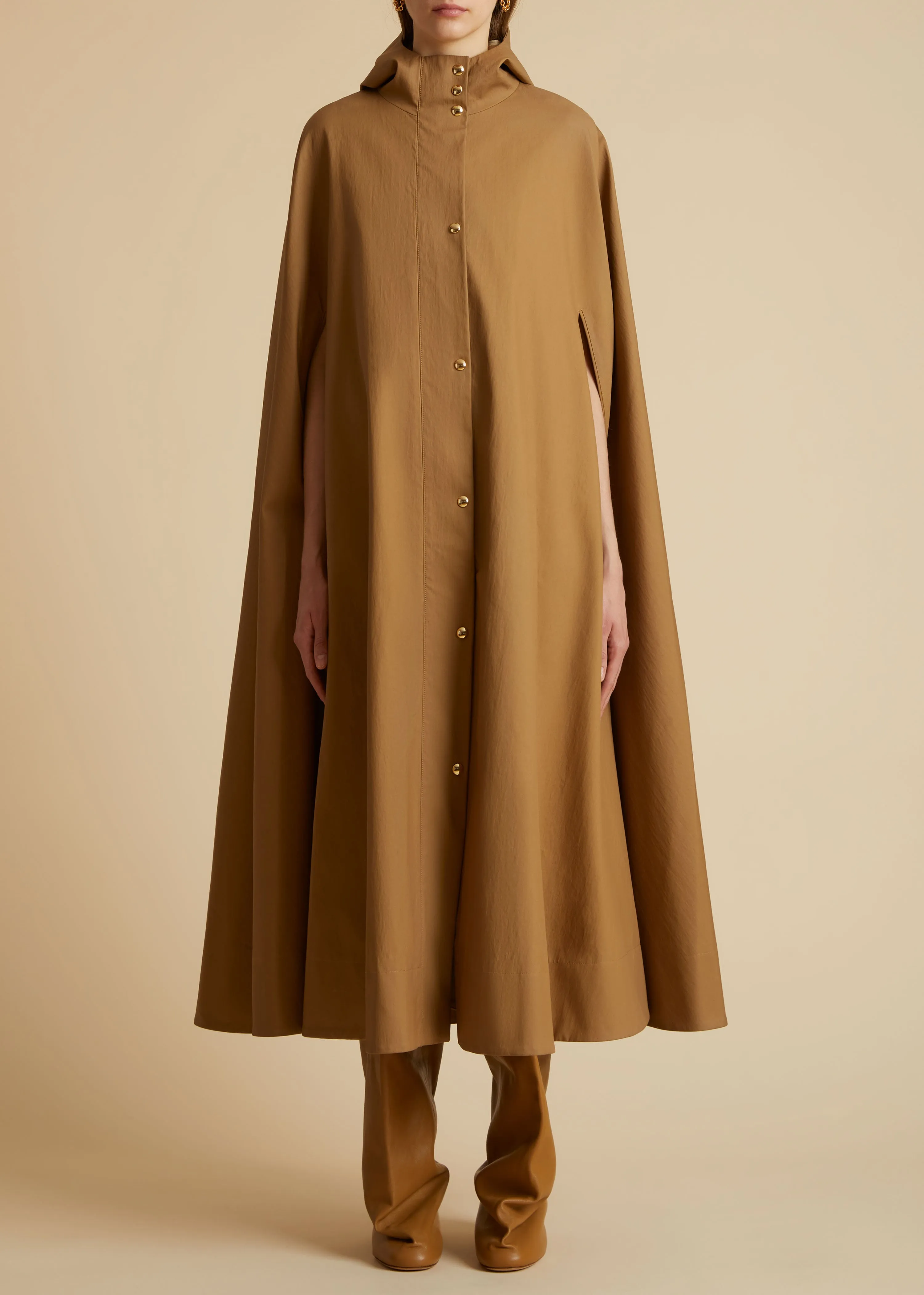 The Roygen Cape in Khaki sold by KHAITE product image thumbnail 2