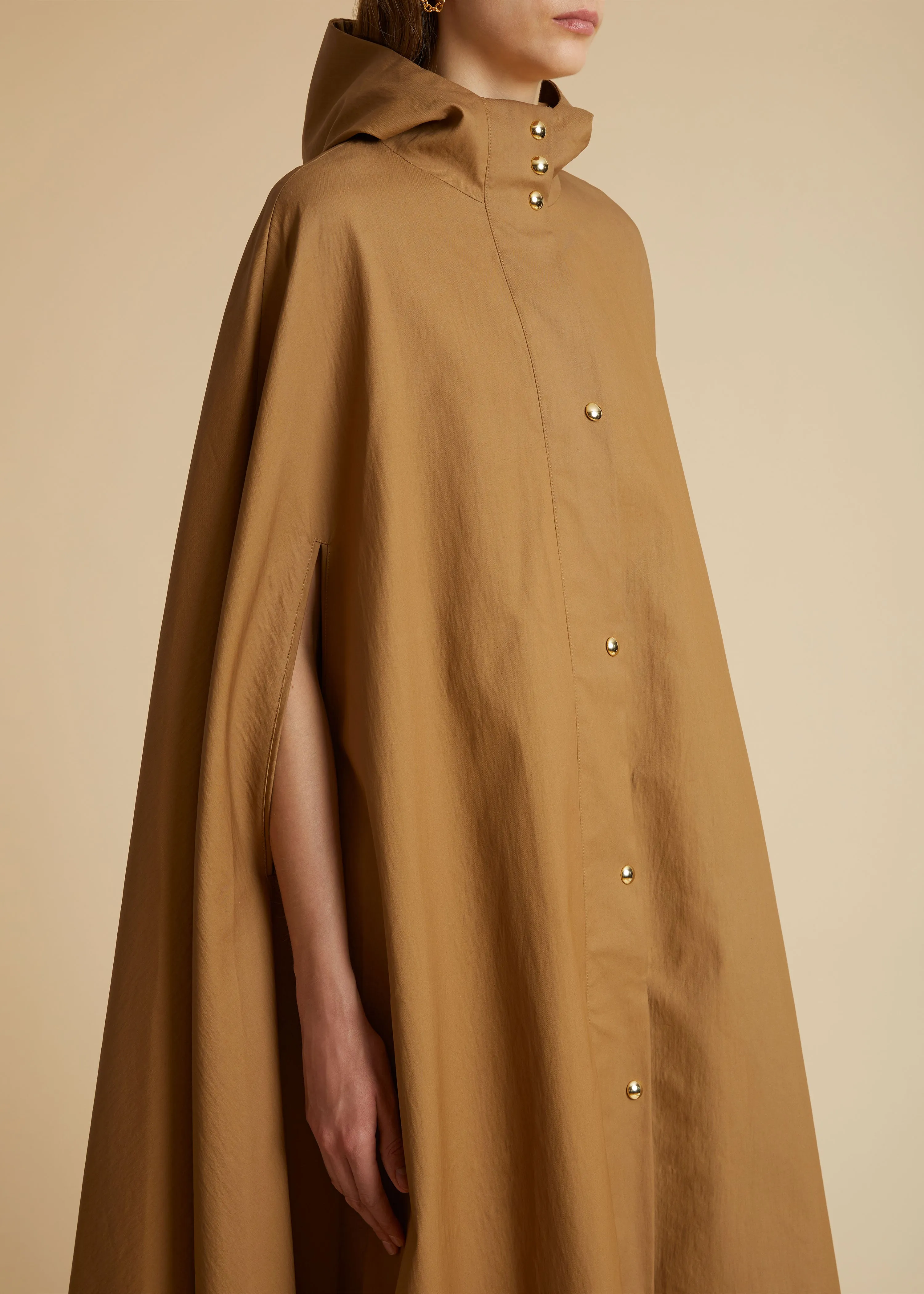 The Roygen Cape in Khaki sold by KHAITE product image thumbnail 4