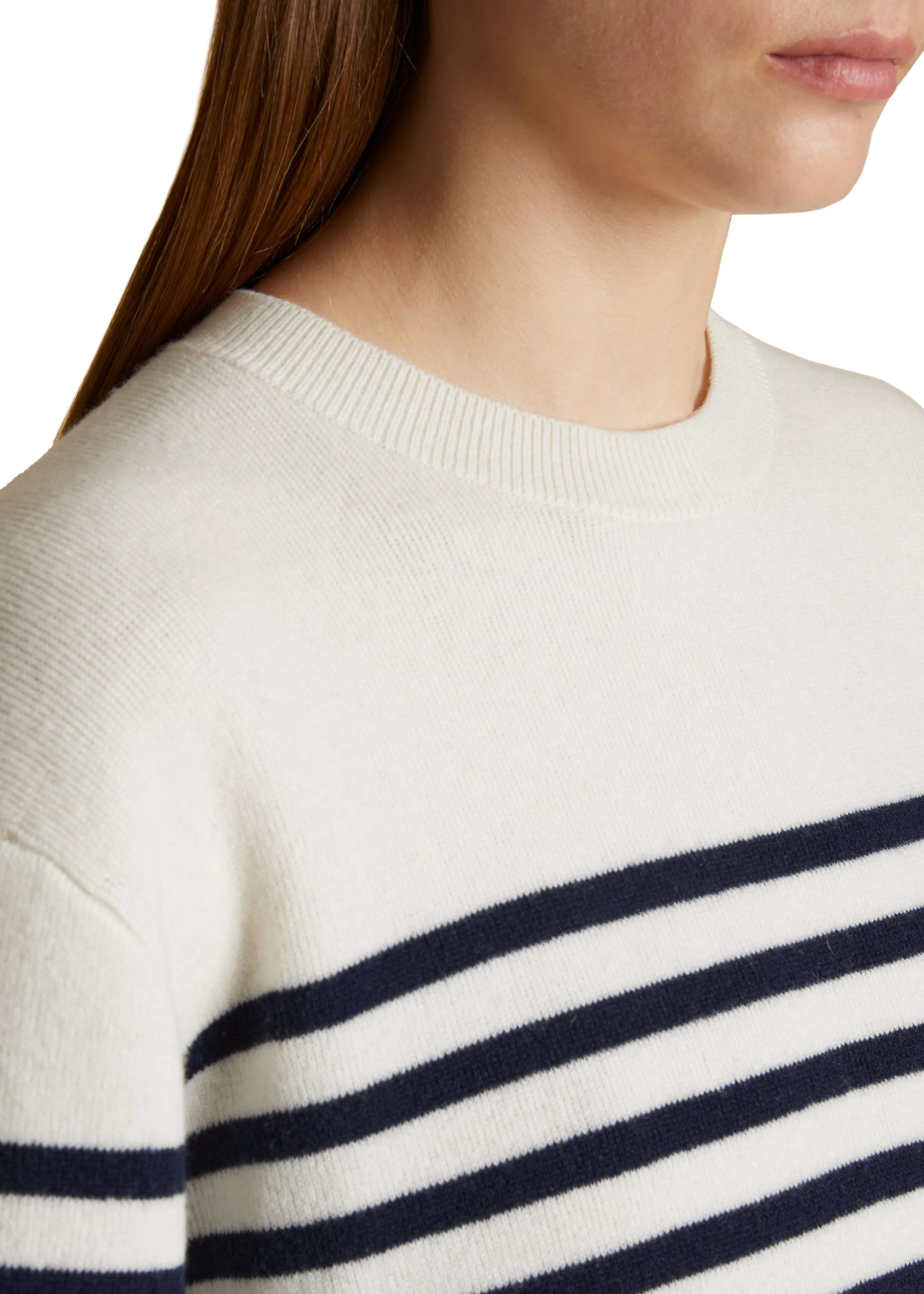 Viola Sweater in Ivory and Navy Stripe sold by KHAITE product image thumbnail 4