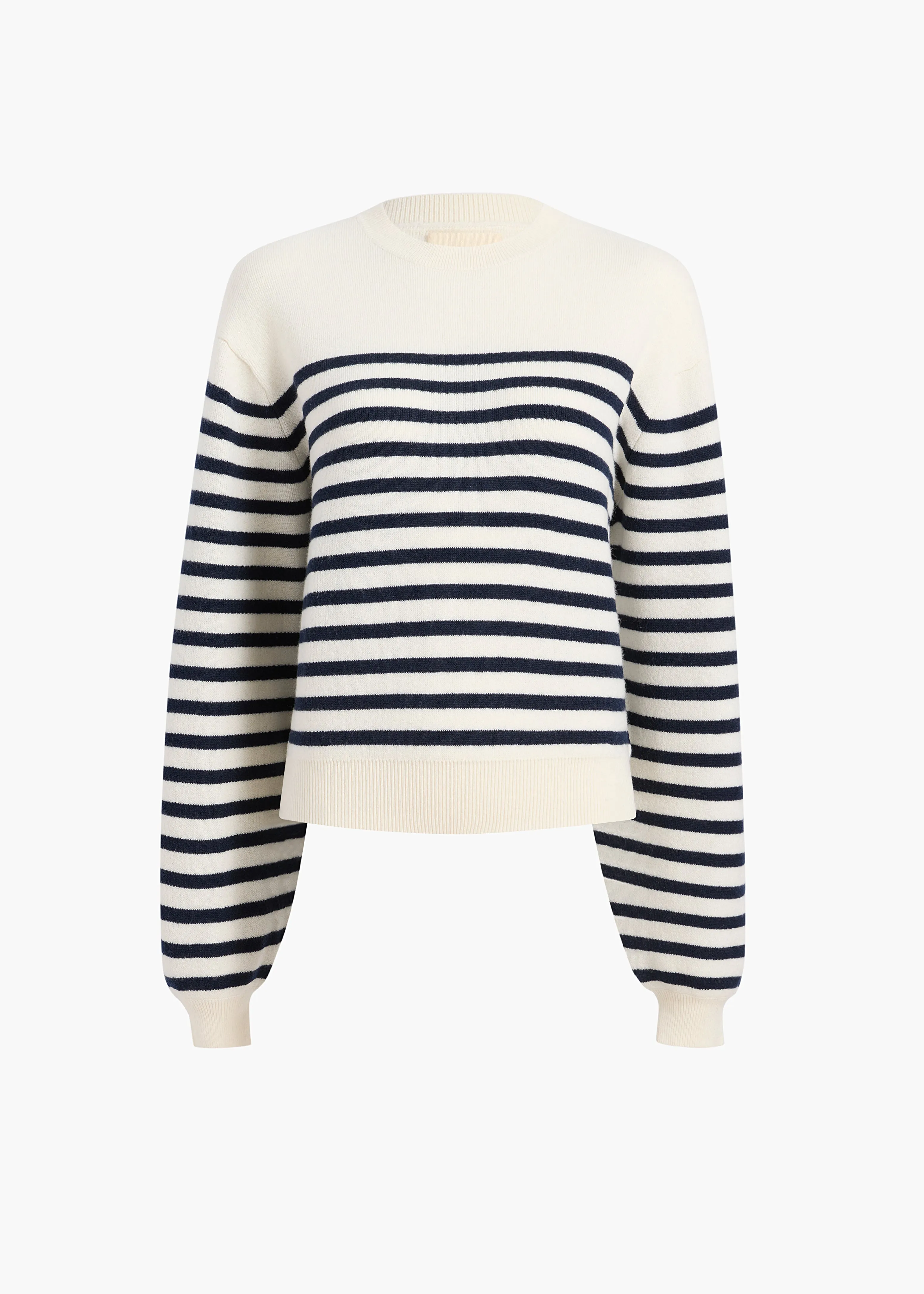 Viola Sweater in Ivory and Navy Stripe sold by KHAITE
