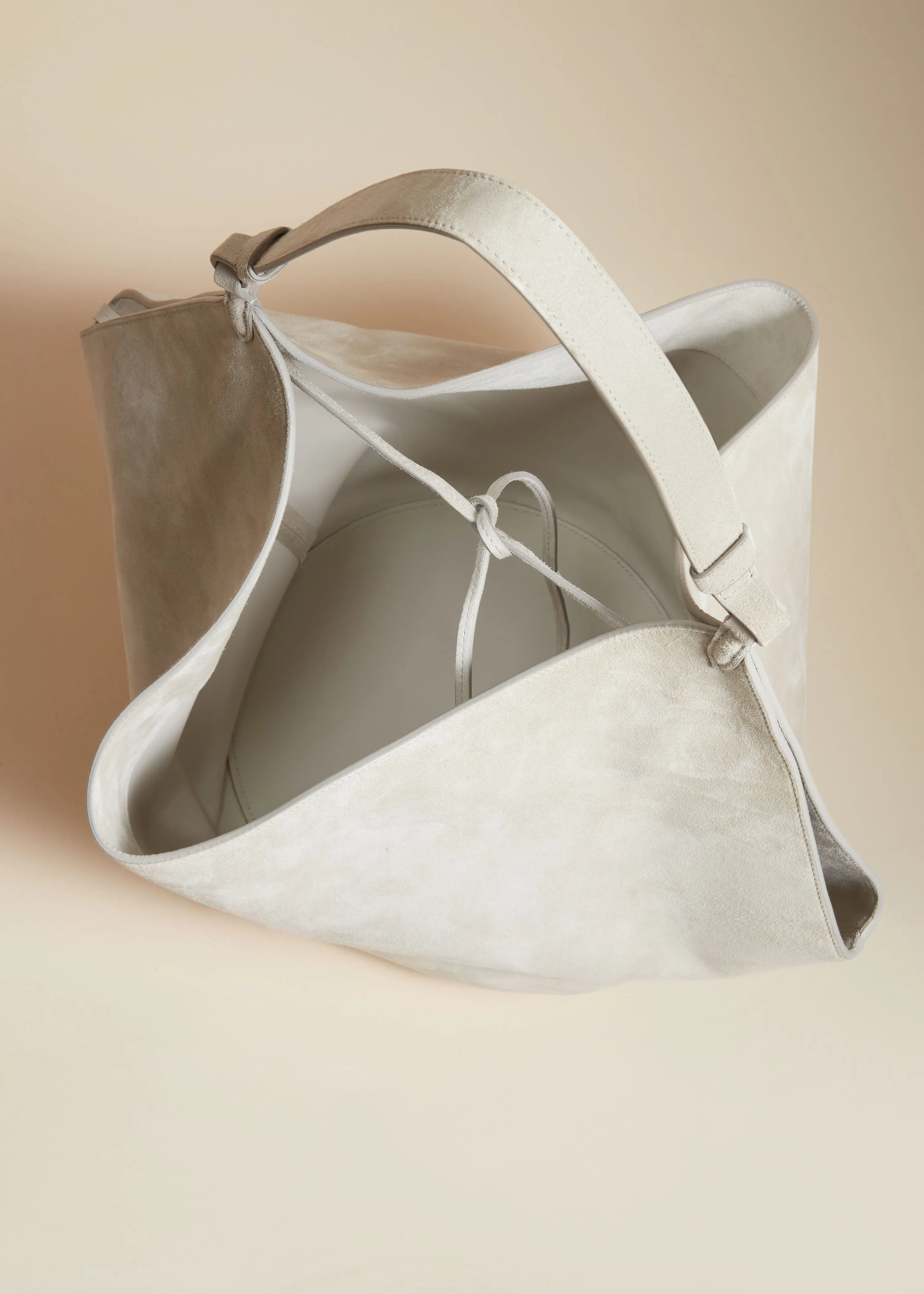 The Medium Lotus Tote in Grey Suede sold by KHAITE product image thumbnail 3