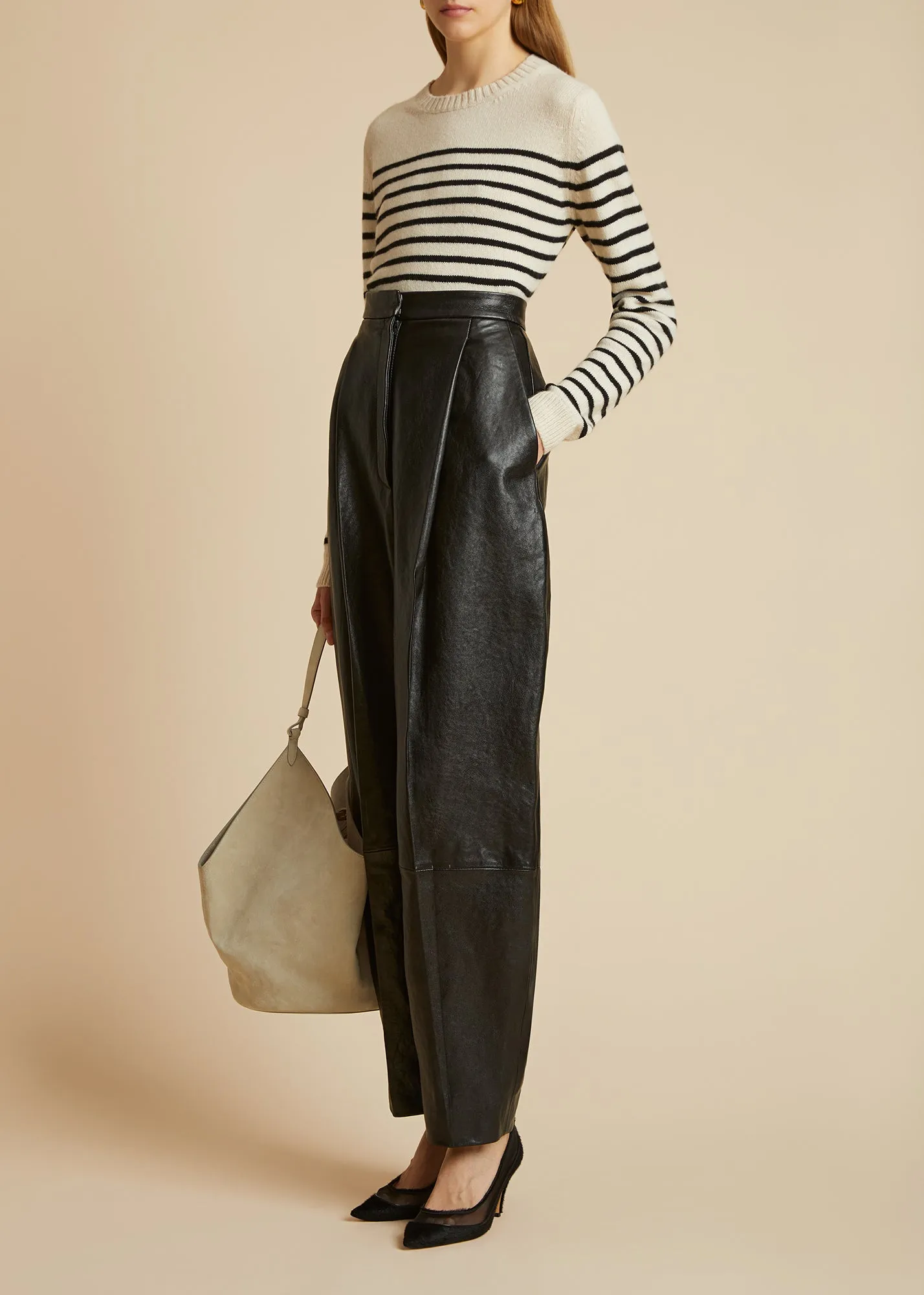 The Medium Lotus Tote in Grey Suede sold by KHAITE product image thumbnail 5