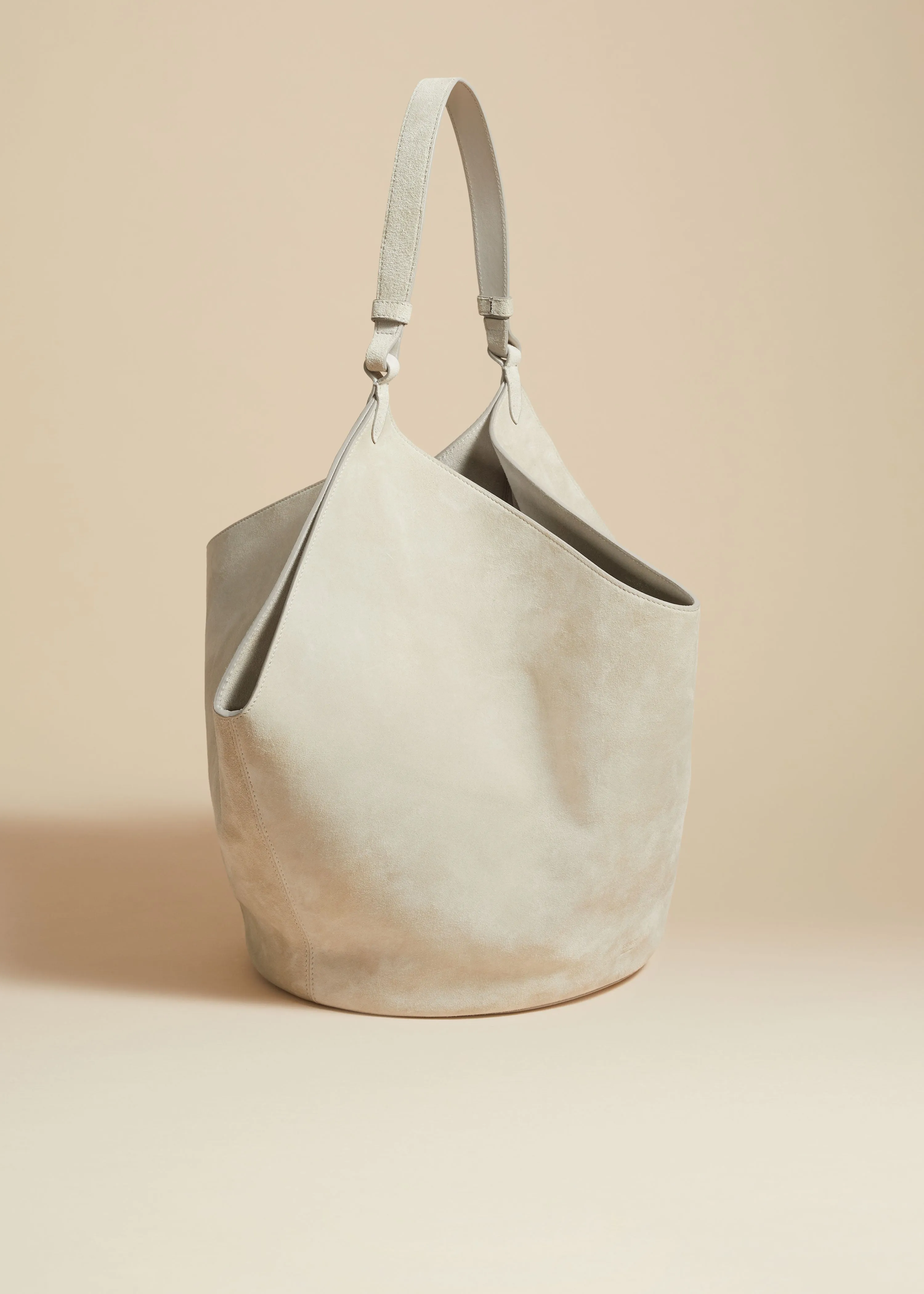 The Medium Lotus Tote in Grey Suede sold by KHAITE product image thumbnail 2