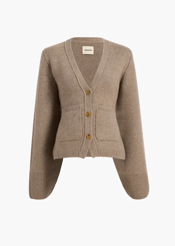 Scarlet Cardigan in Barley sold by KHAITE