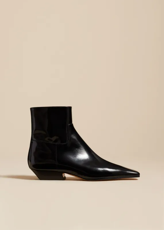 The Marfa Ankle Boot in Black Brushed Leather sold by KHAITE