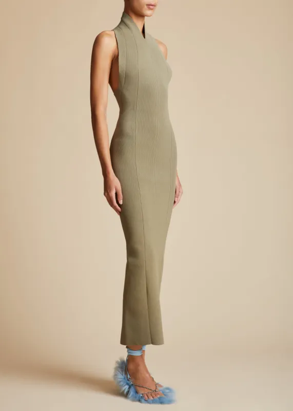 The Amalfi Dress in Olive made by KHAITE