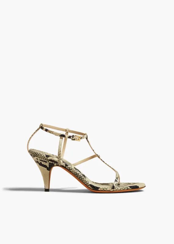 Jones Heel Sandal in Natural Python-Embossed Leather sold by KHAITE