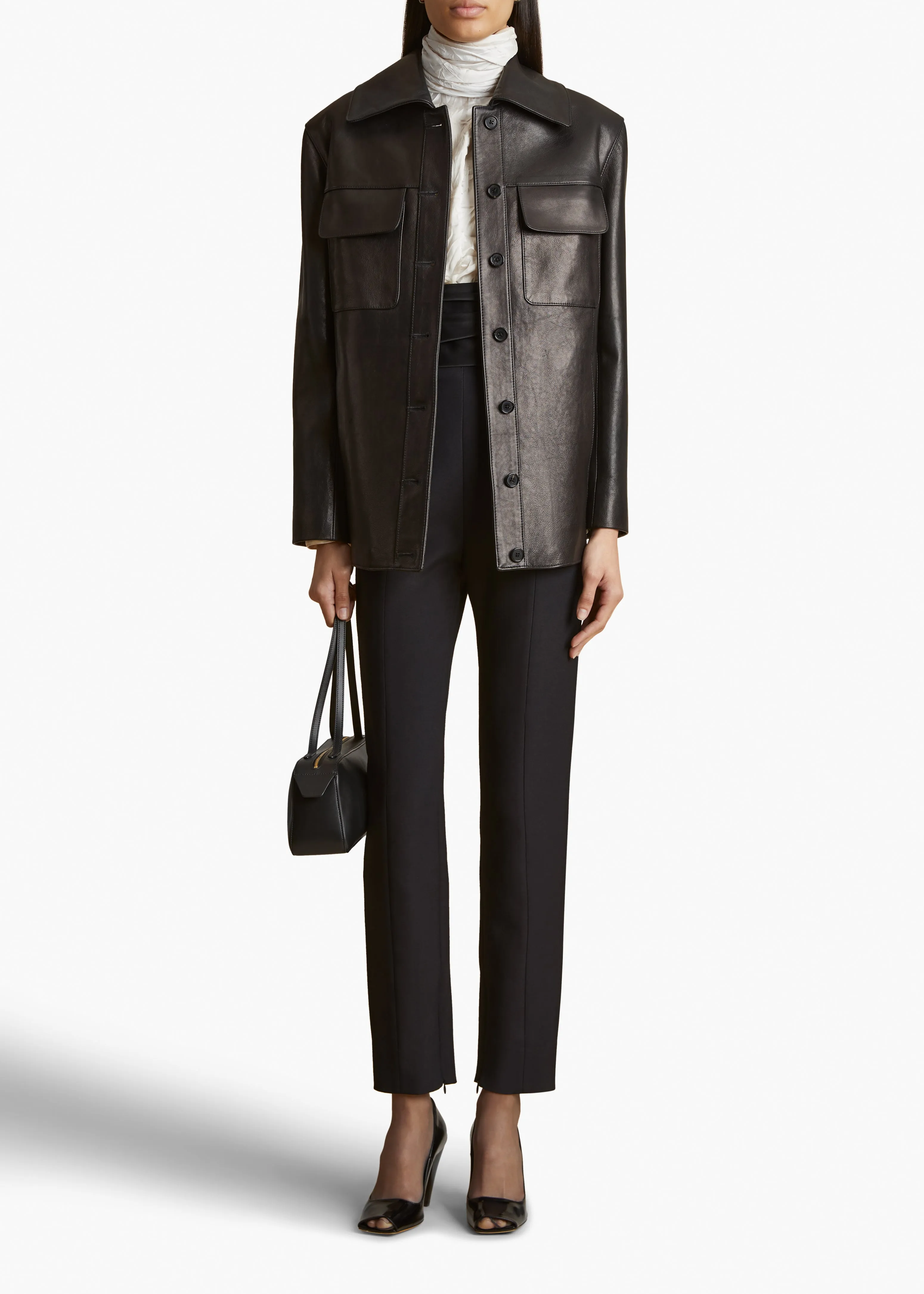 Iana Jacket in Black Leather sold by KHAITE product image thumbnail 2