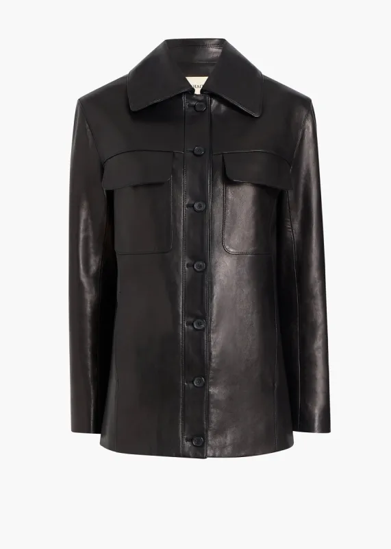 Iana Jacket in Black Leather sold by KHAITE
