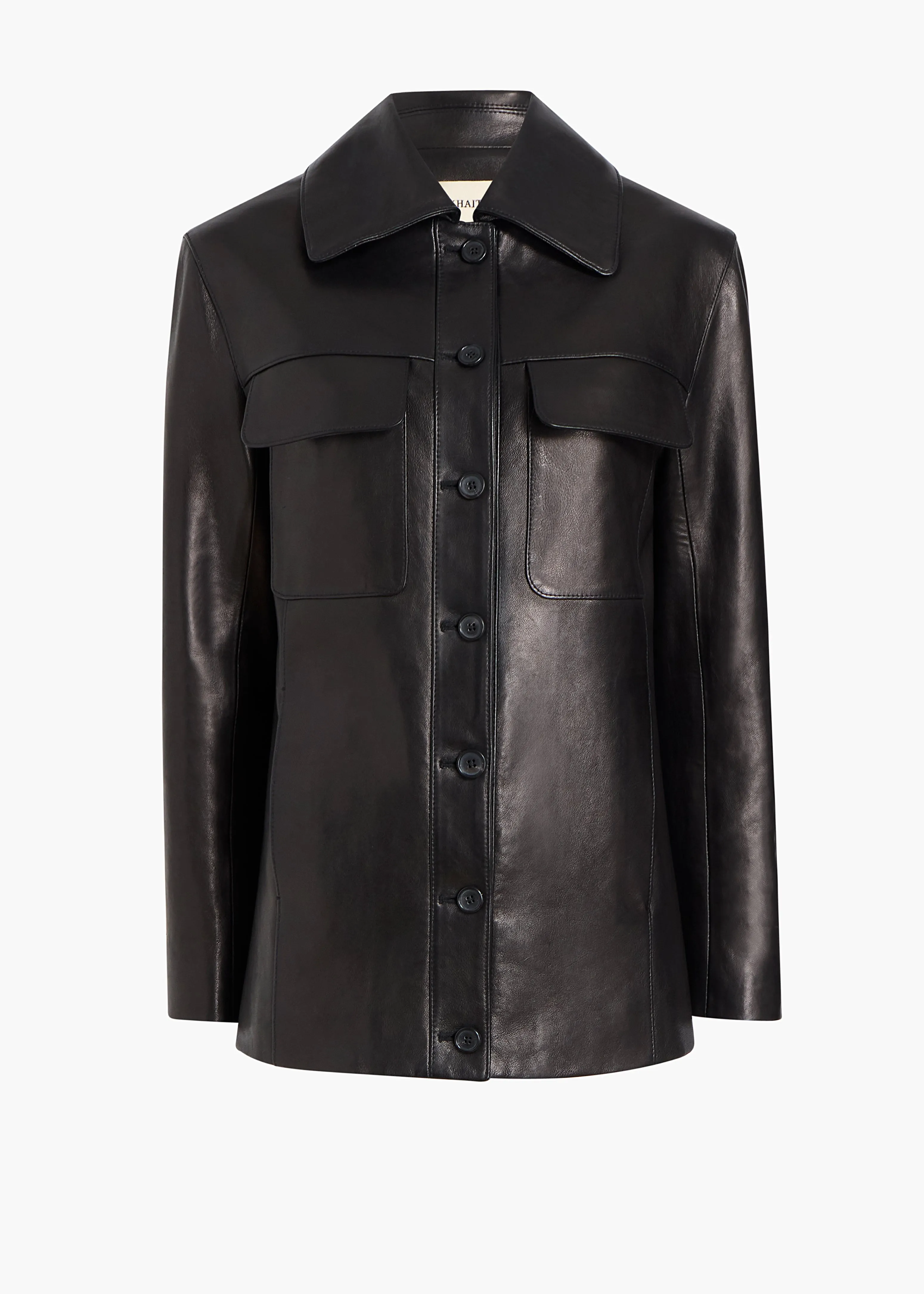 Iana Jacket in Black Leather sold by KHAITE