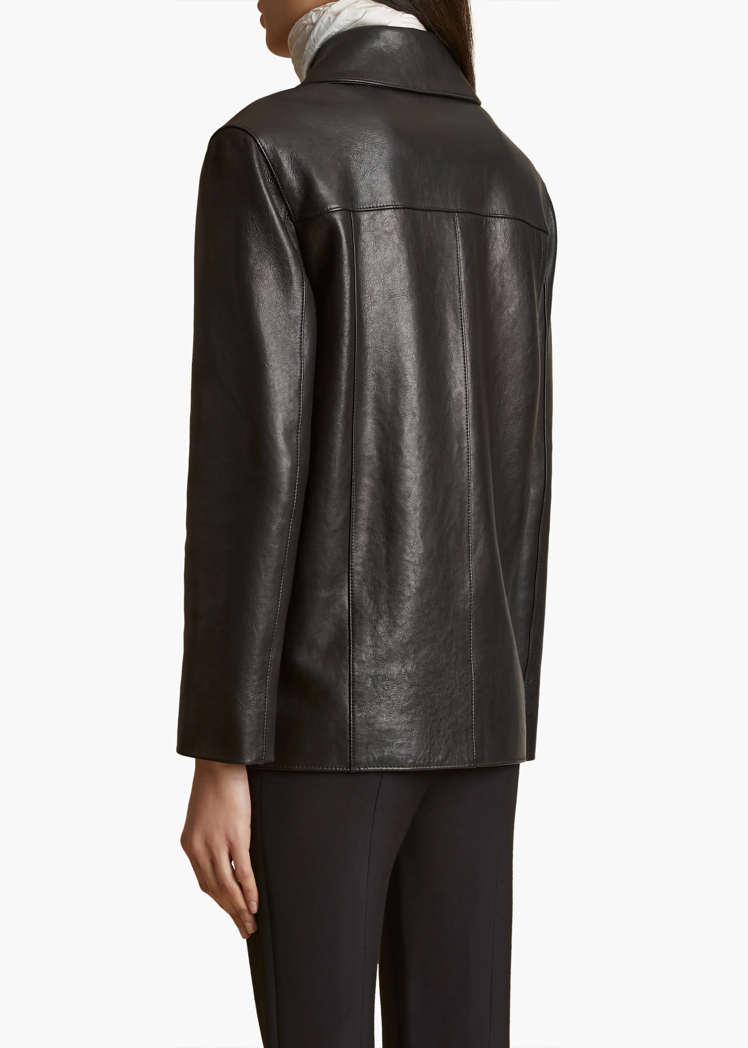 Iana Jacket in Black Leather sold by KHAITE product image thumbnail 4