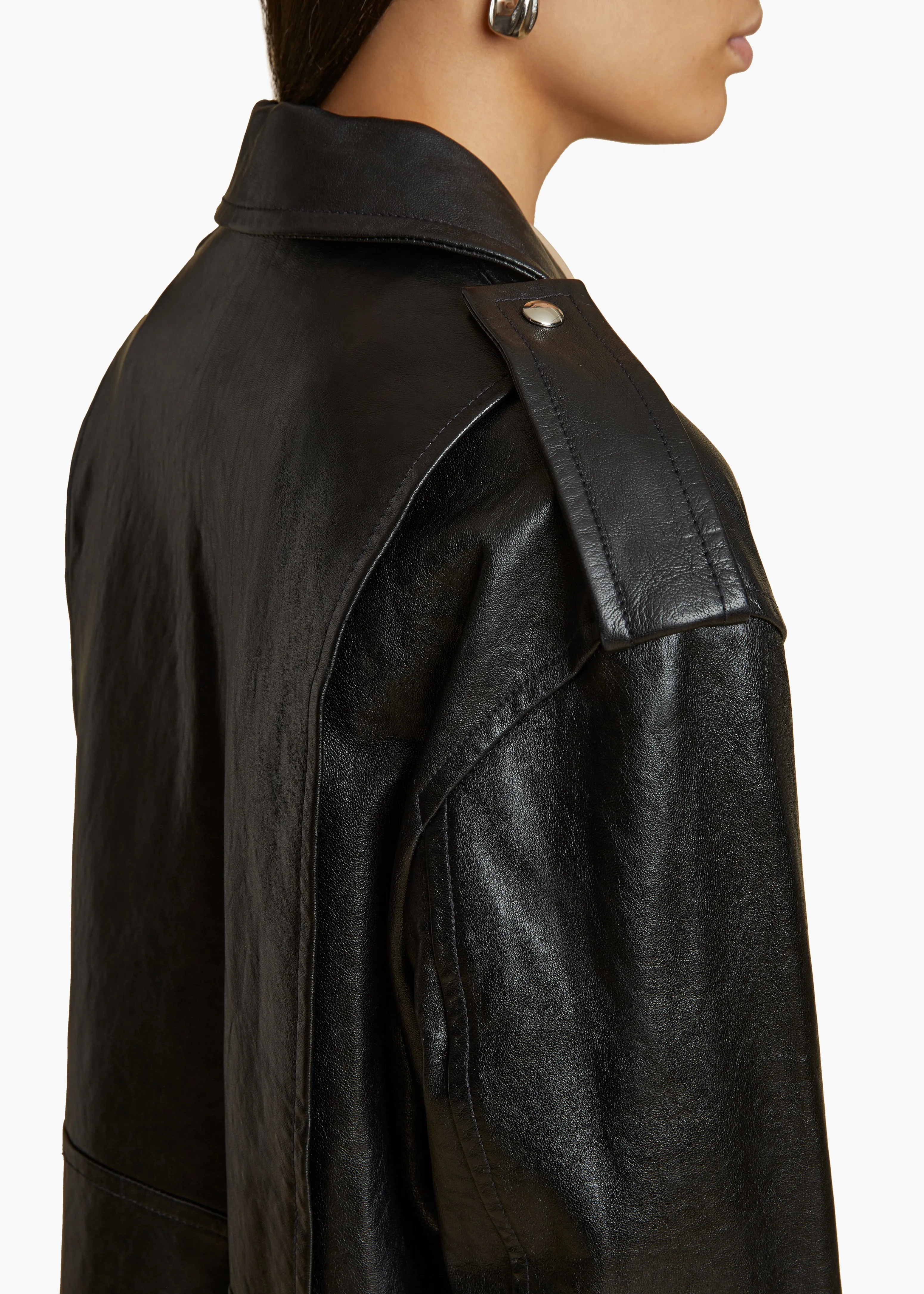 Hanson Jacket in Black Leather sold by KHAITE product image thumbnail 5