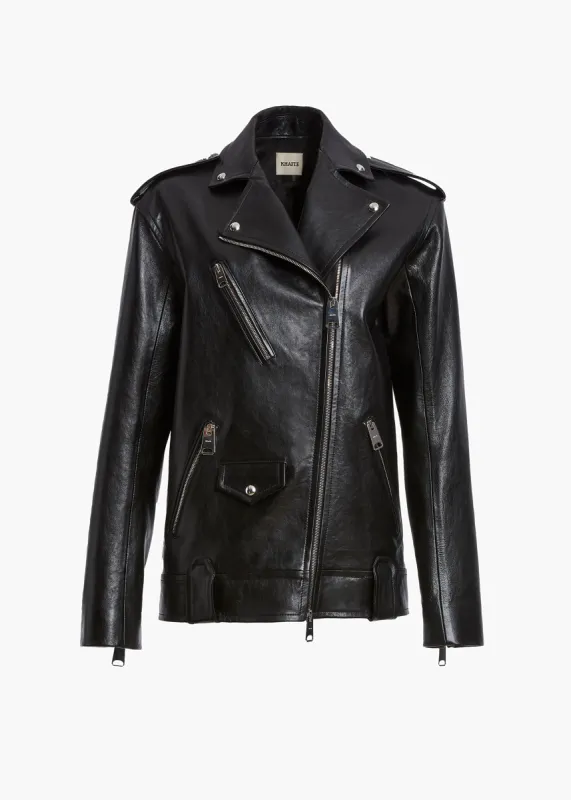 Hanson Jacket in Black Leather sold by KHAITE