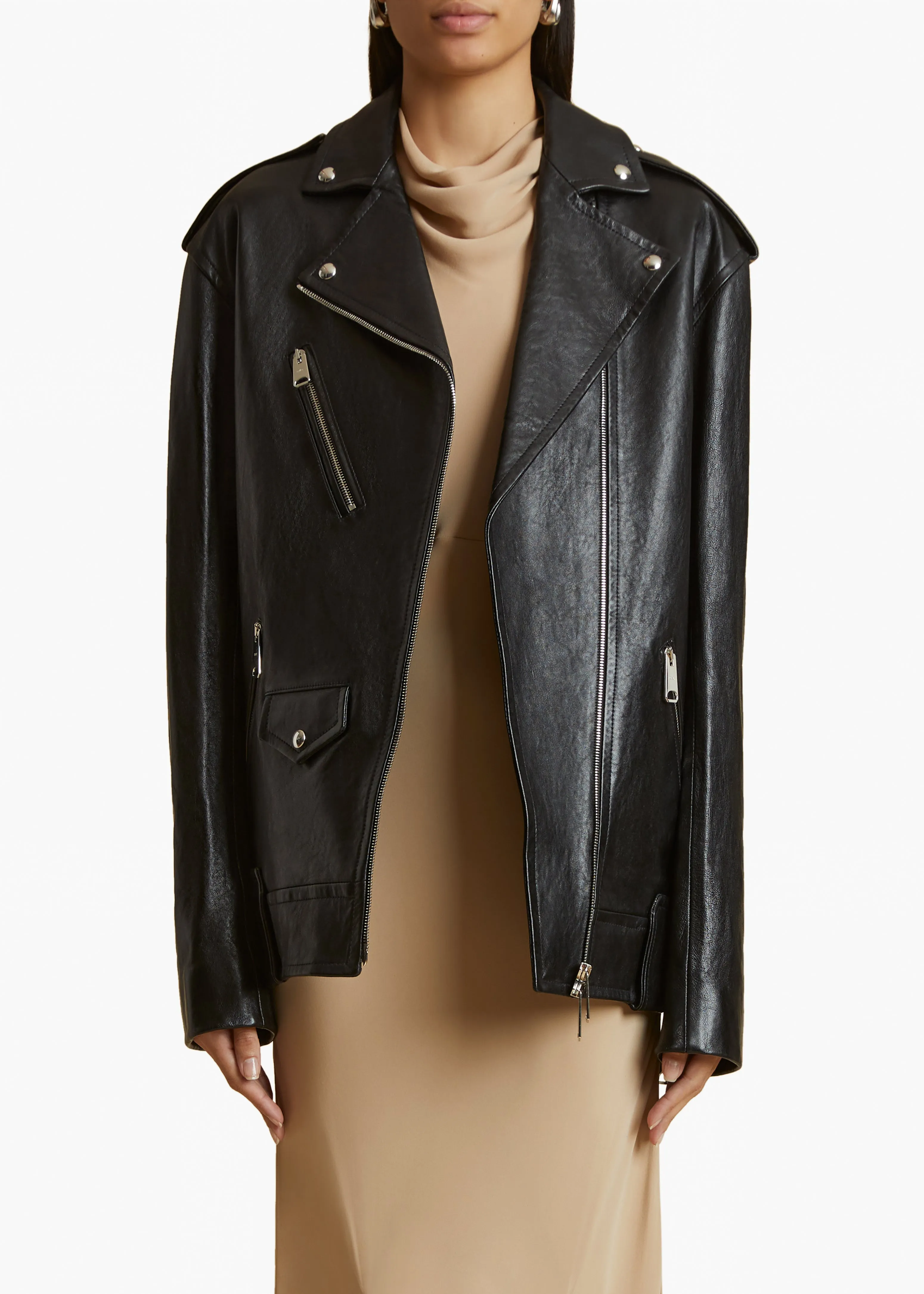 Hanson Jacket in Black Leather sold by KHAITE product image thumbnail 3