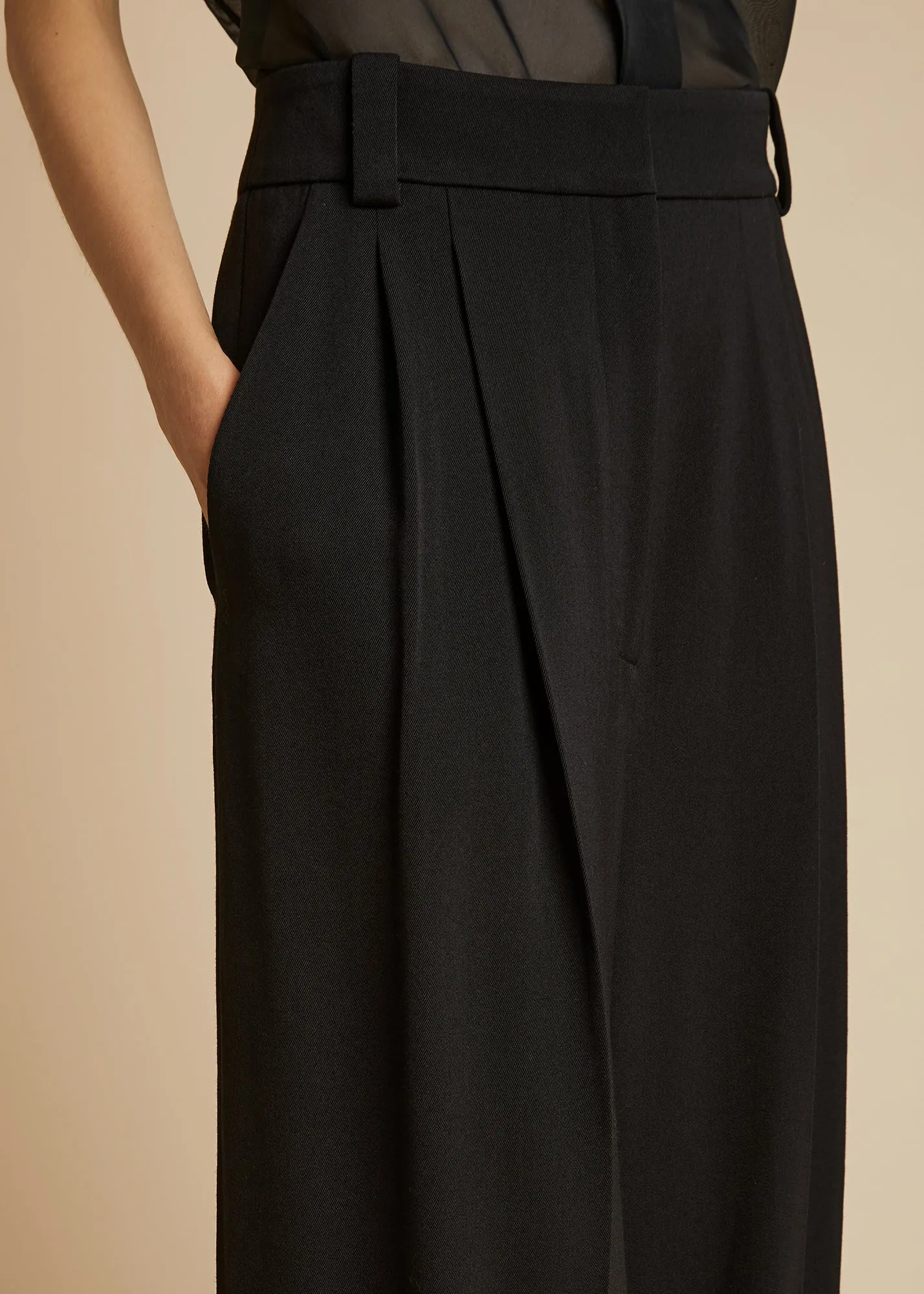 The Simone Pant in Black Wool sold by KHAITE product image thumbnail 4