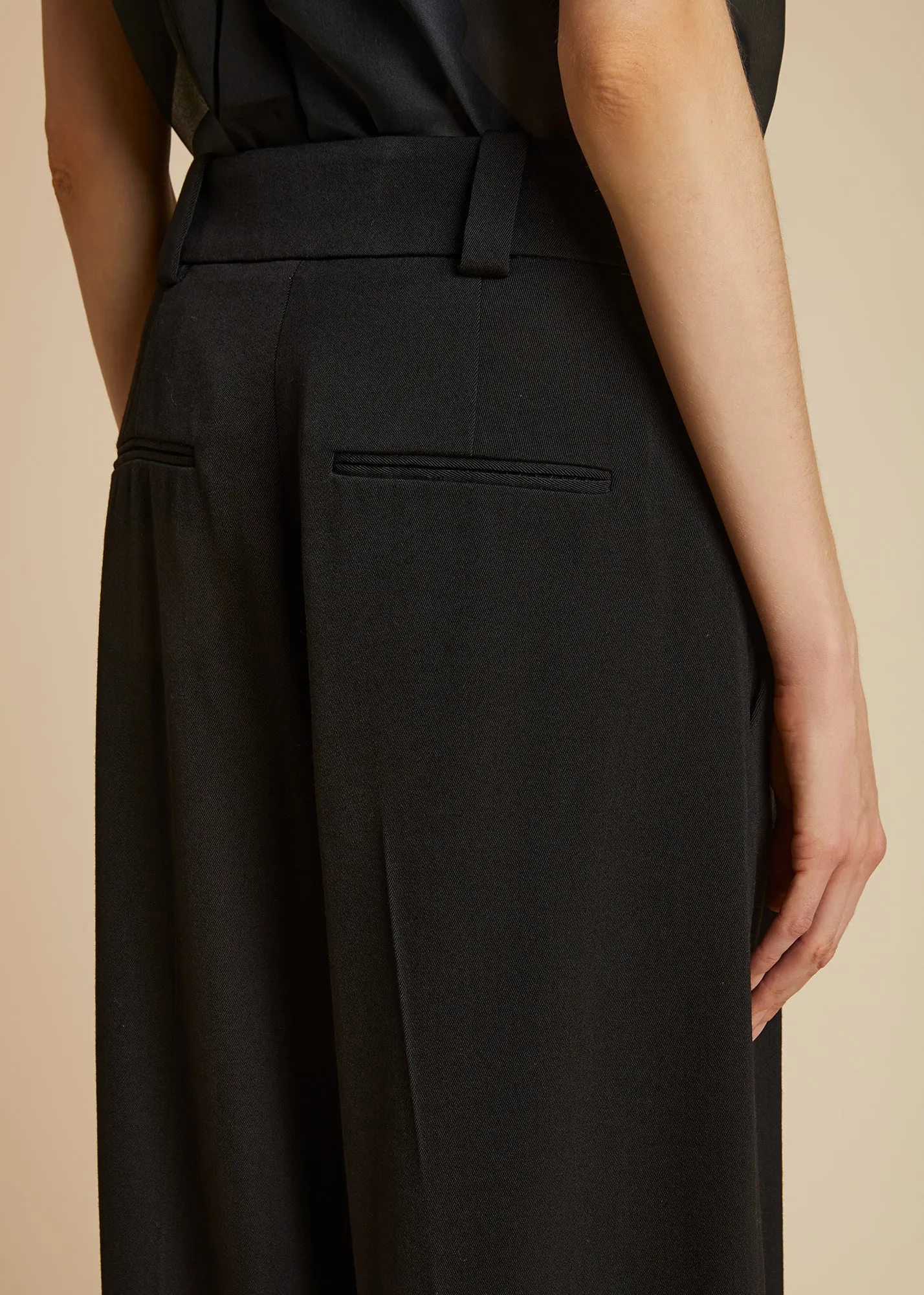 The Simone Pant in Black Wool sold by KHAITE product image thumbnail 5