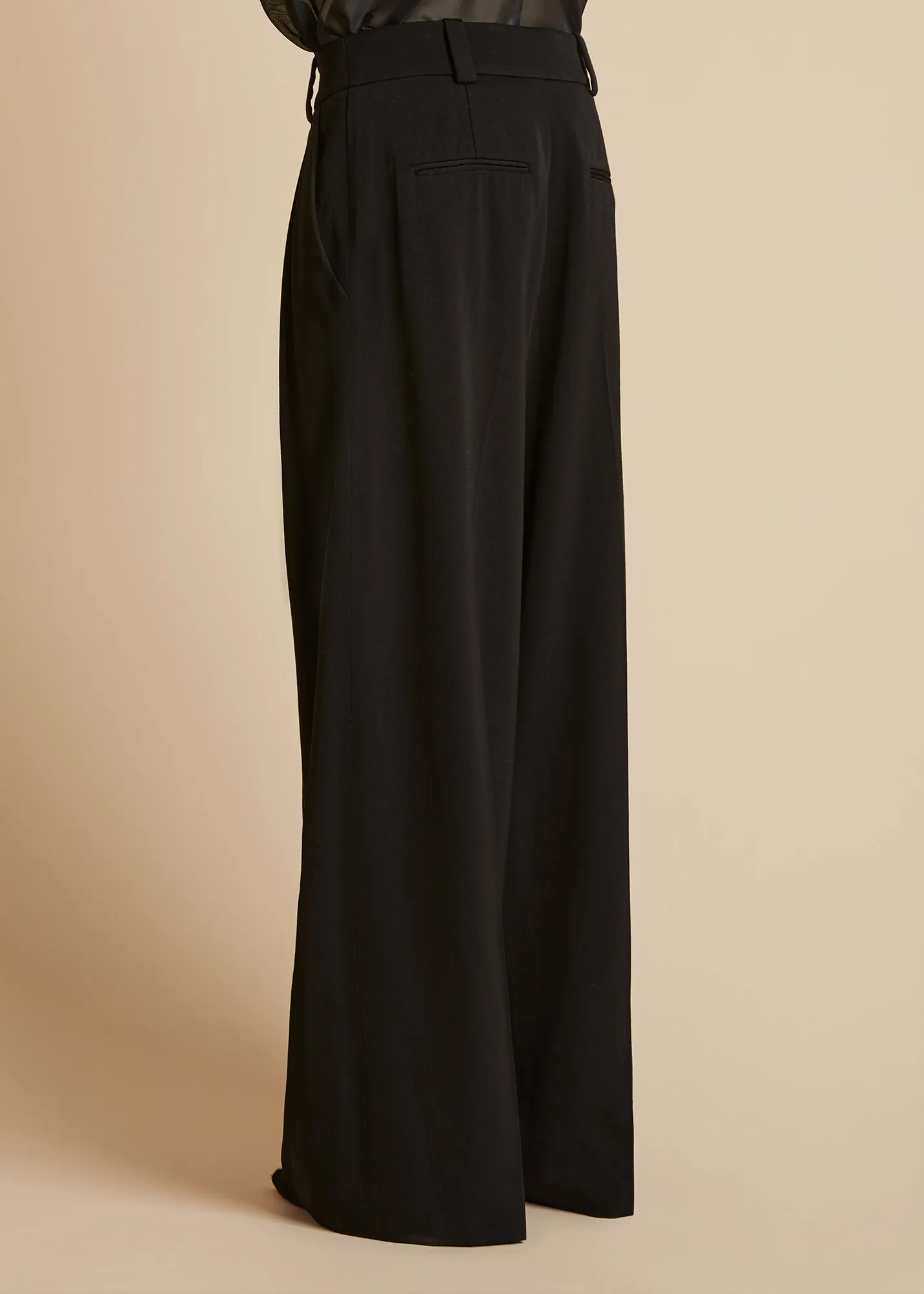 The Simone Pant in Black Wool sold by KHAITE product image thumbnail 3