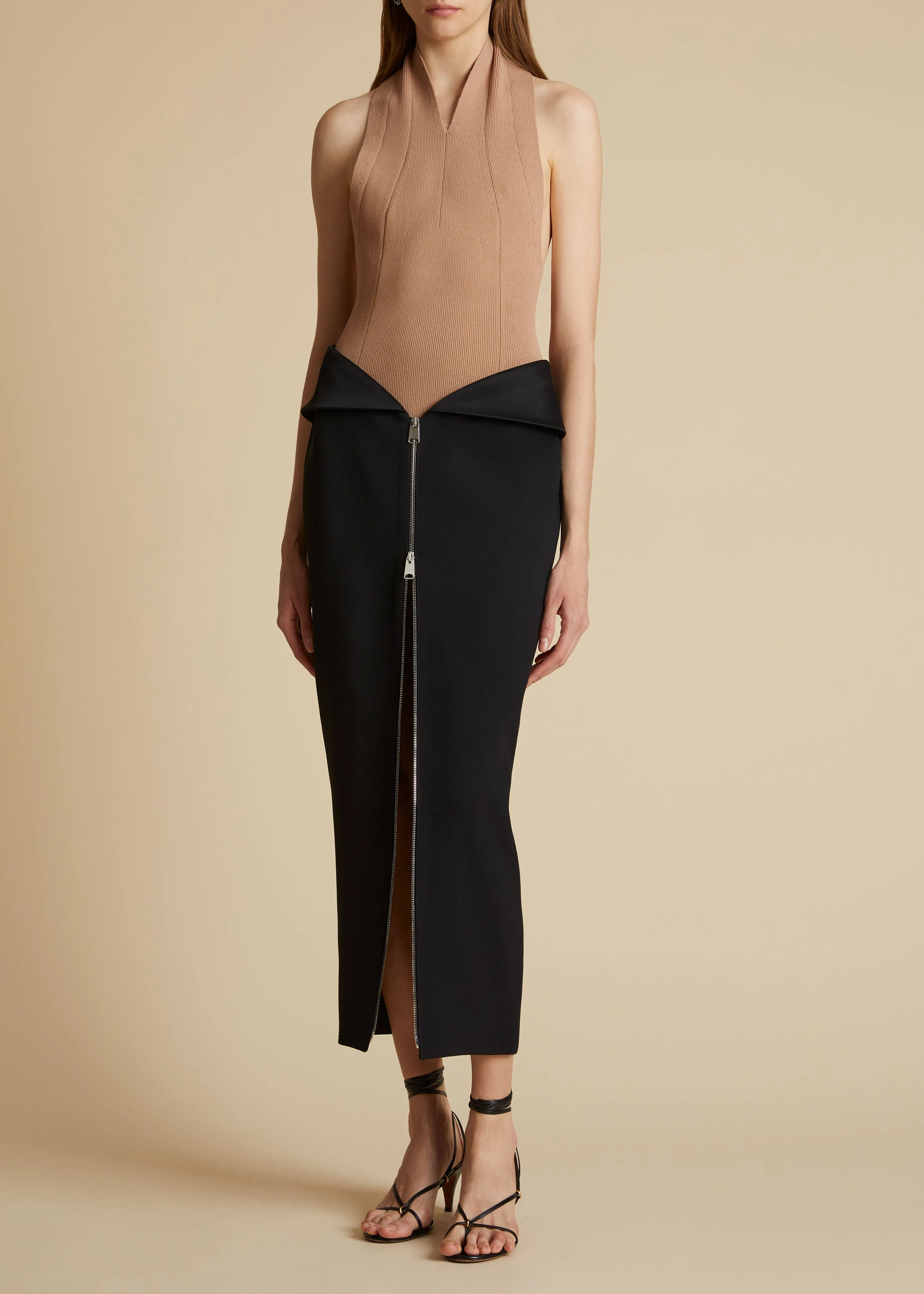 The Pepita Skirt in Black sold by KHAITE