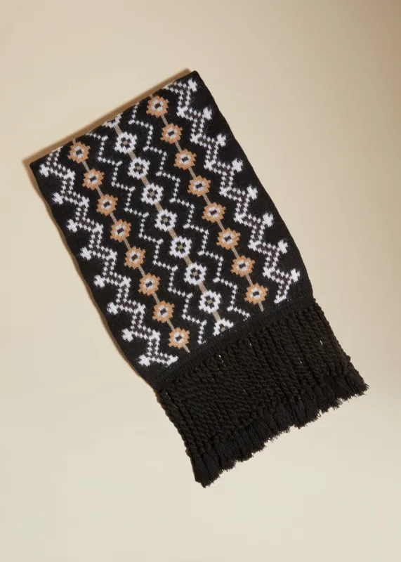 The Lance Scarf in Black Multi sold by KHAITE