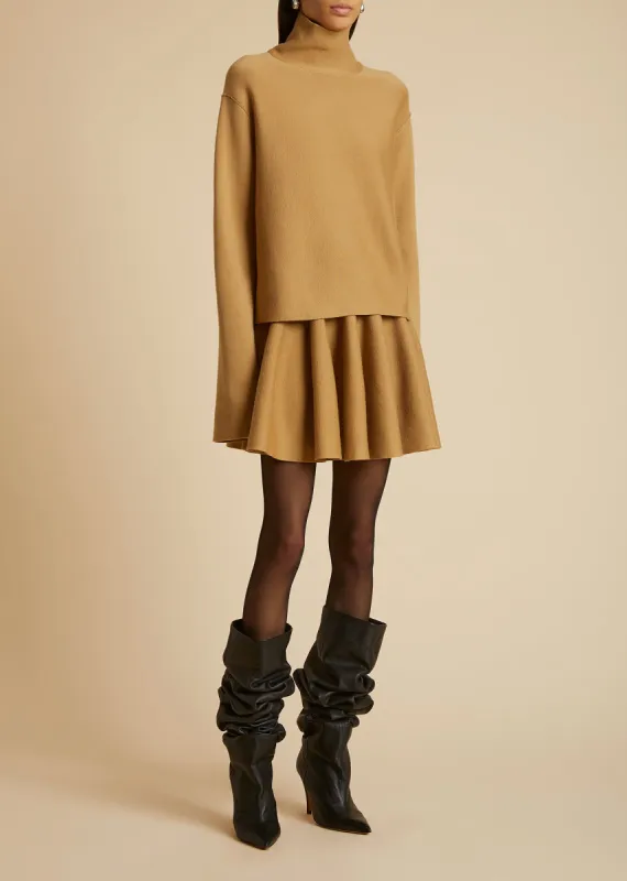 The Ulli Skirt in Nougat sold by KHAITE