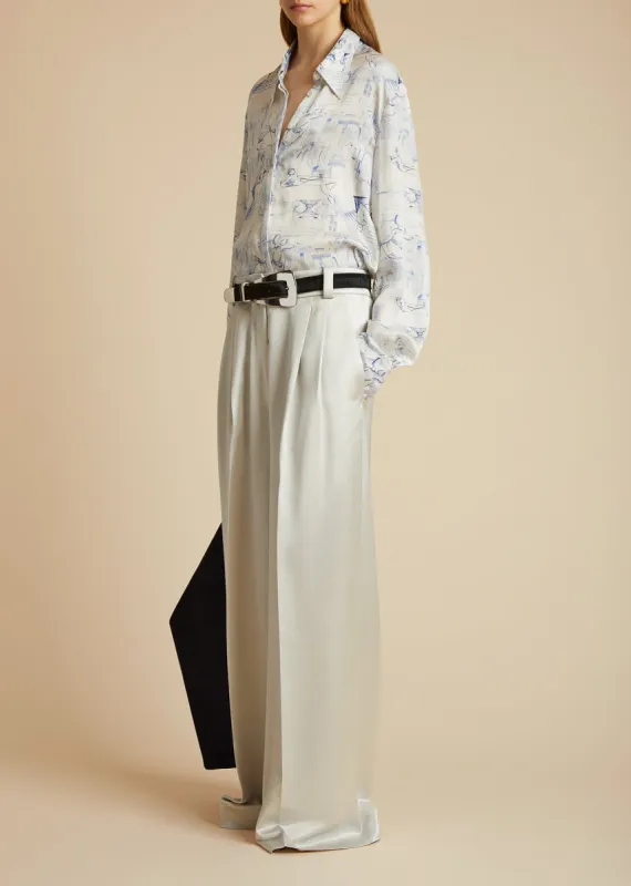 The Simone Pant in Nimbus sold by KHAITE