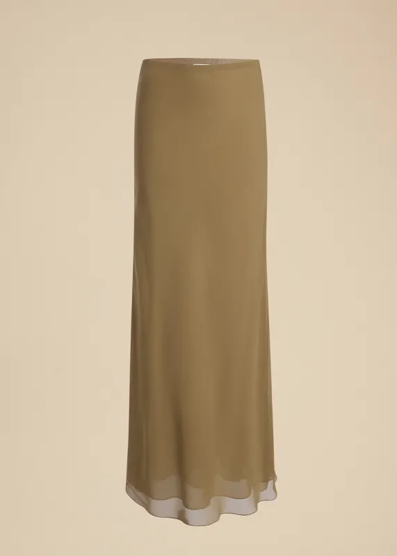 Mauva Skirt in Toffee sold by KHAITE