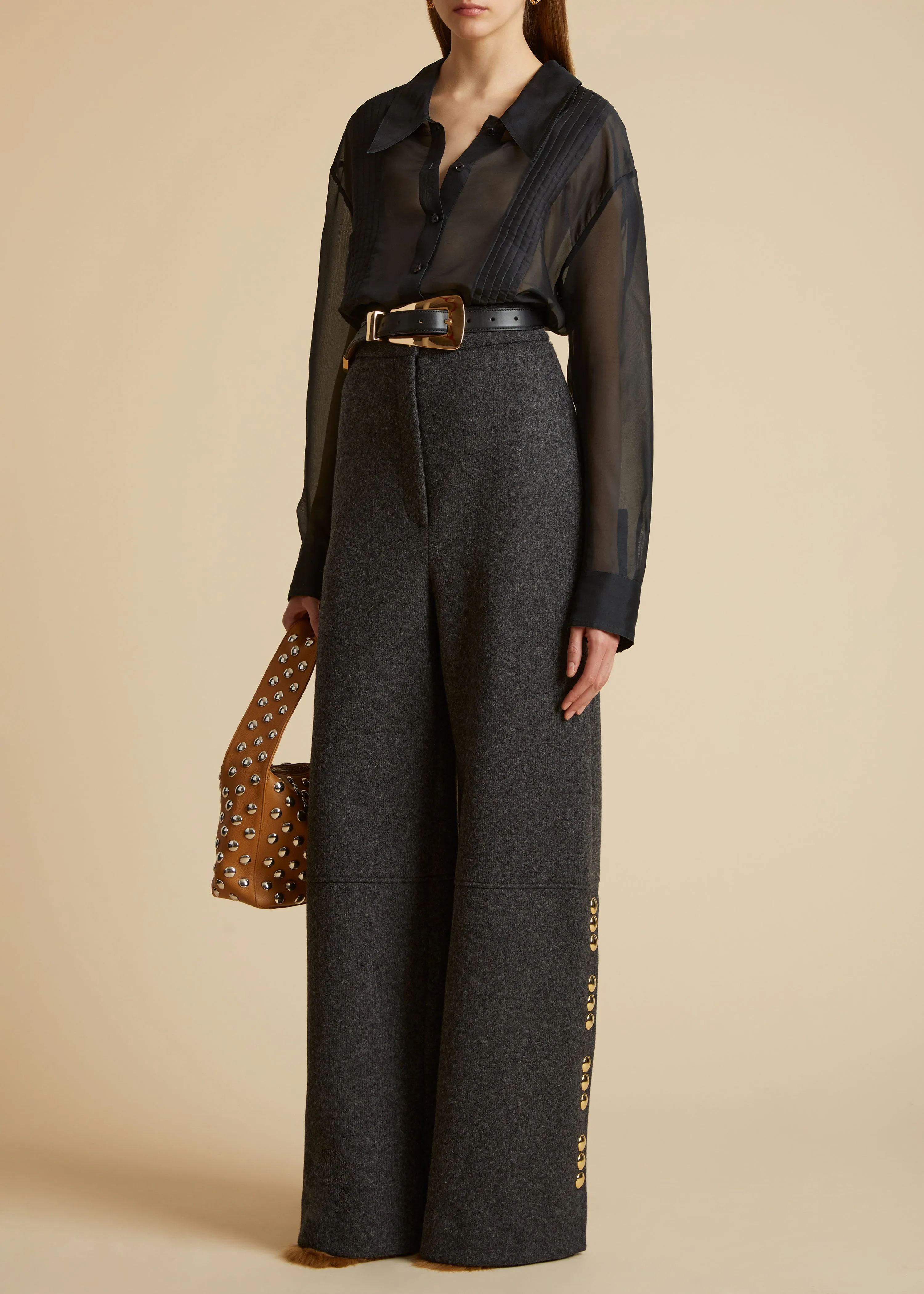 The Krisla Pant in Grey sold by KHAITE