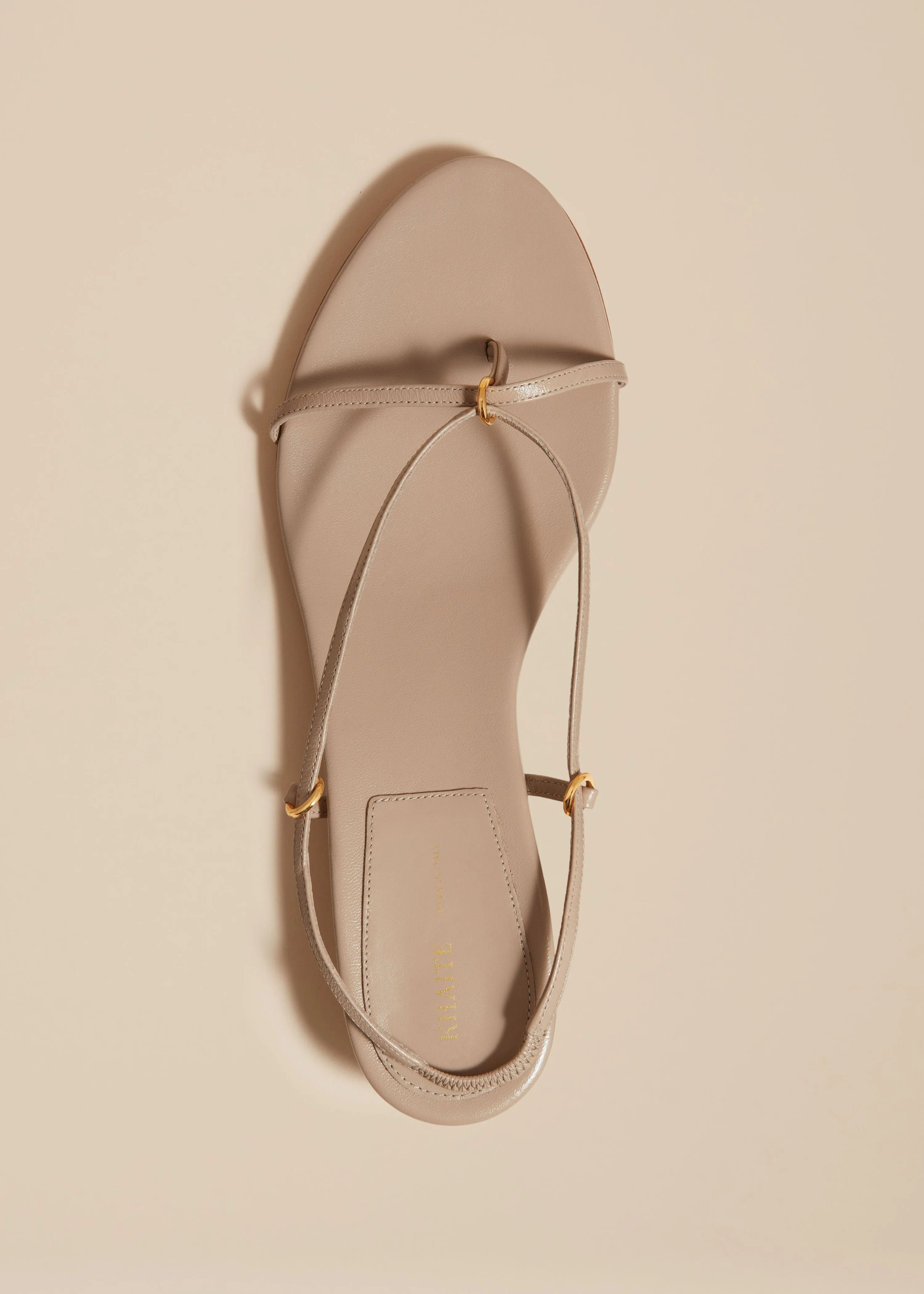 Marion Strappy Flat Sandal in Beige Leather sold by KHAITE product image thumbnail 4