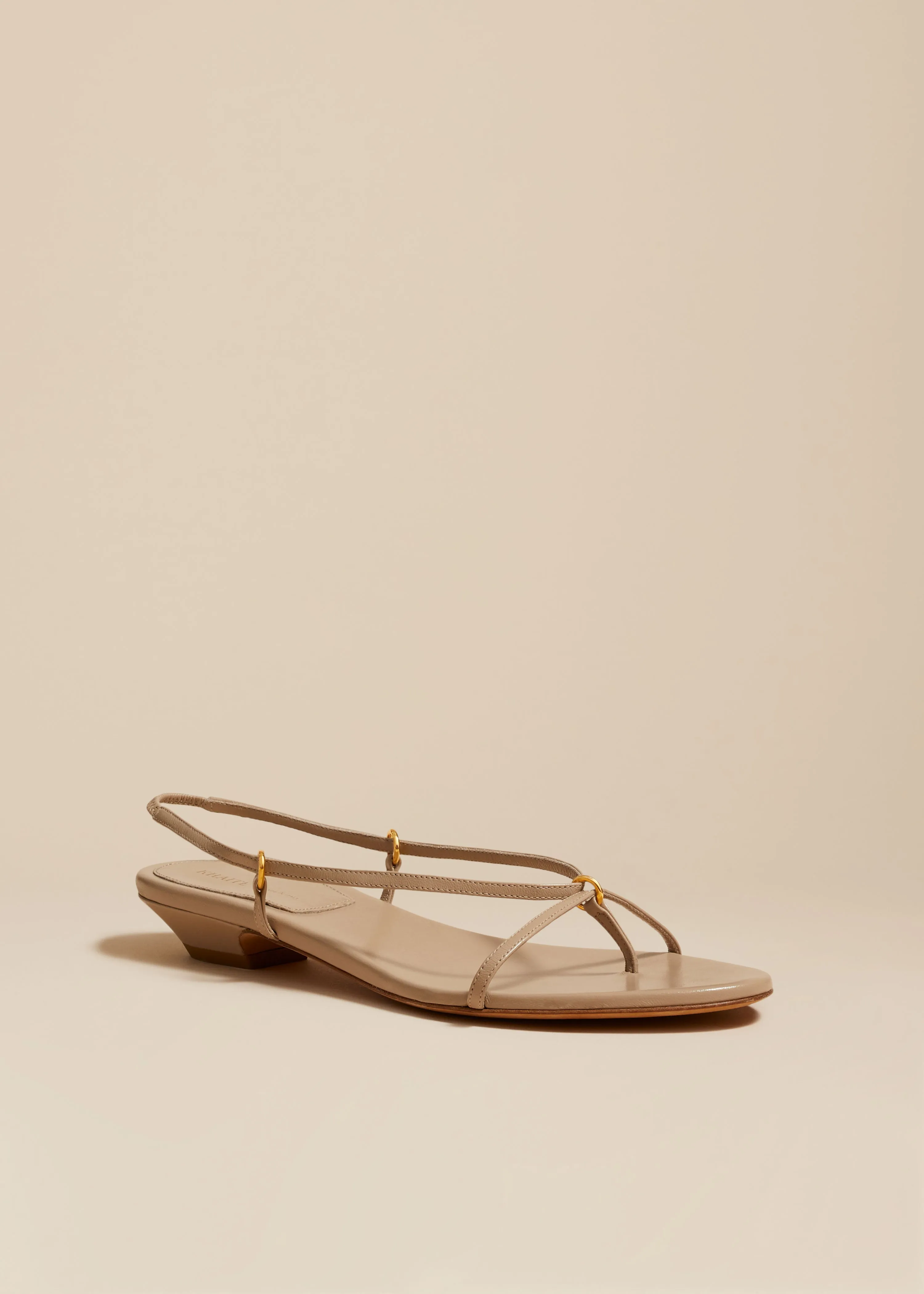 Marion Strappy Flat Sandal in Beige Leather sold by KHAITE product image thumbnail 2