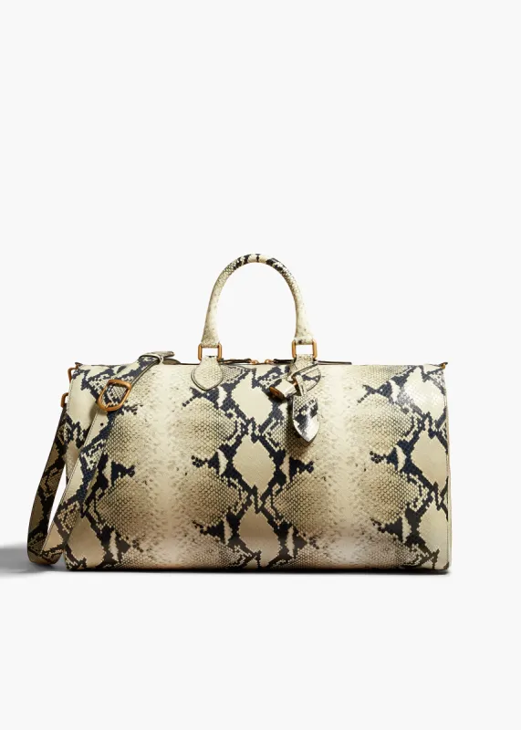 Pierre Weekender Bag in Natural Python-Embossed Leather sold by KHAITE