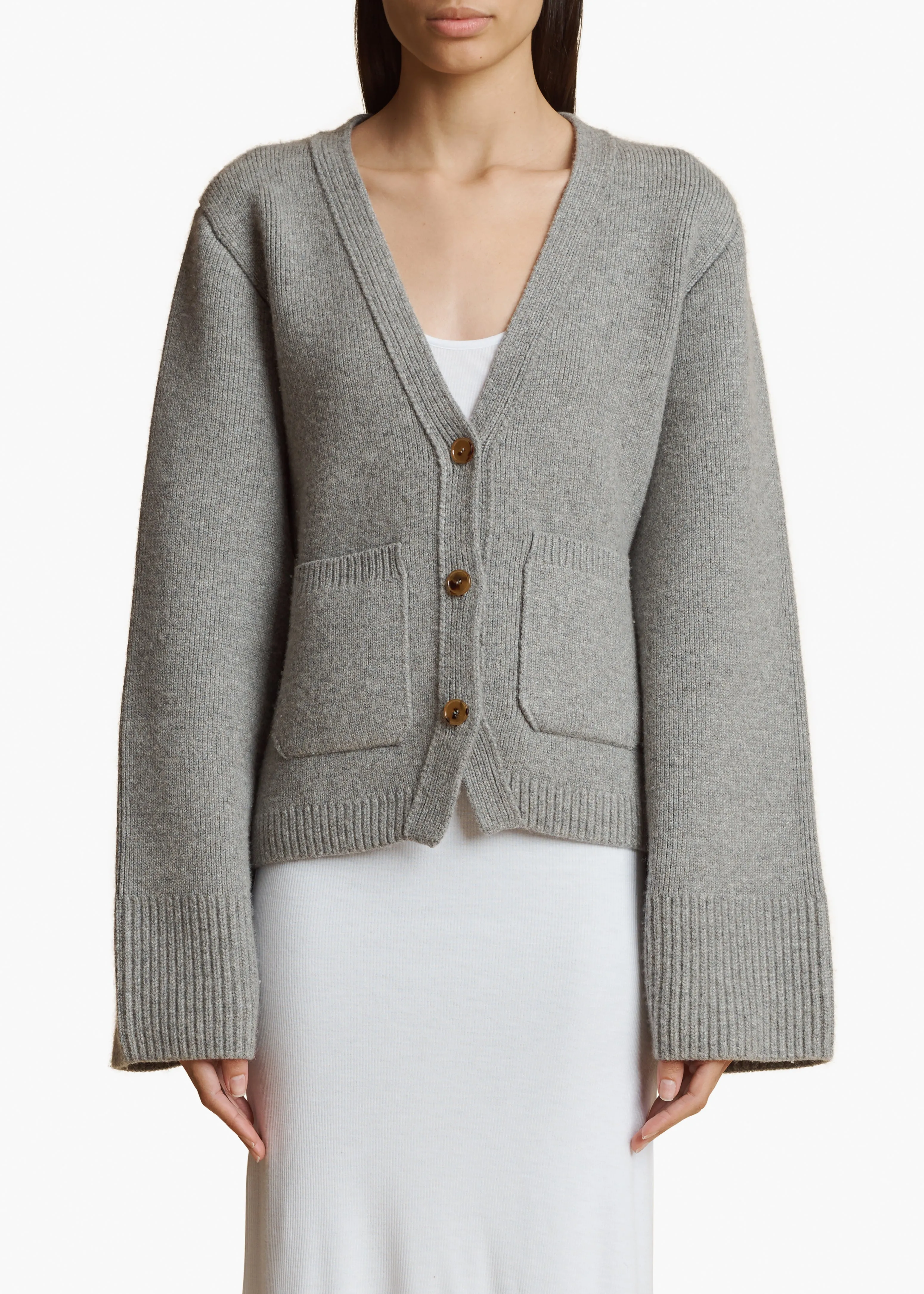 Scarlet Cardigan in Warm Grey sold by KHAITE product image thumbnail 3